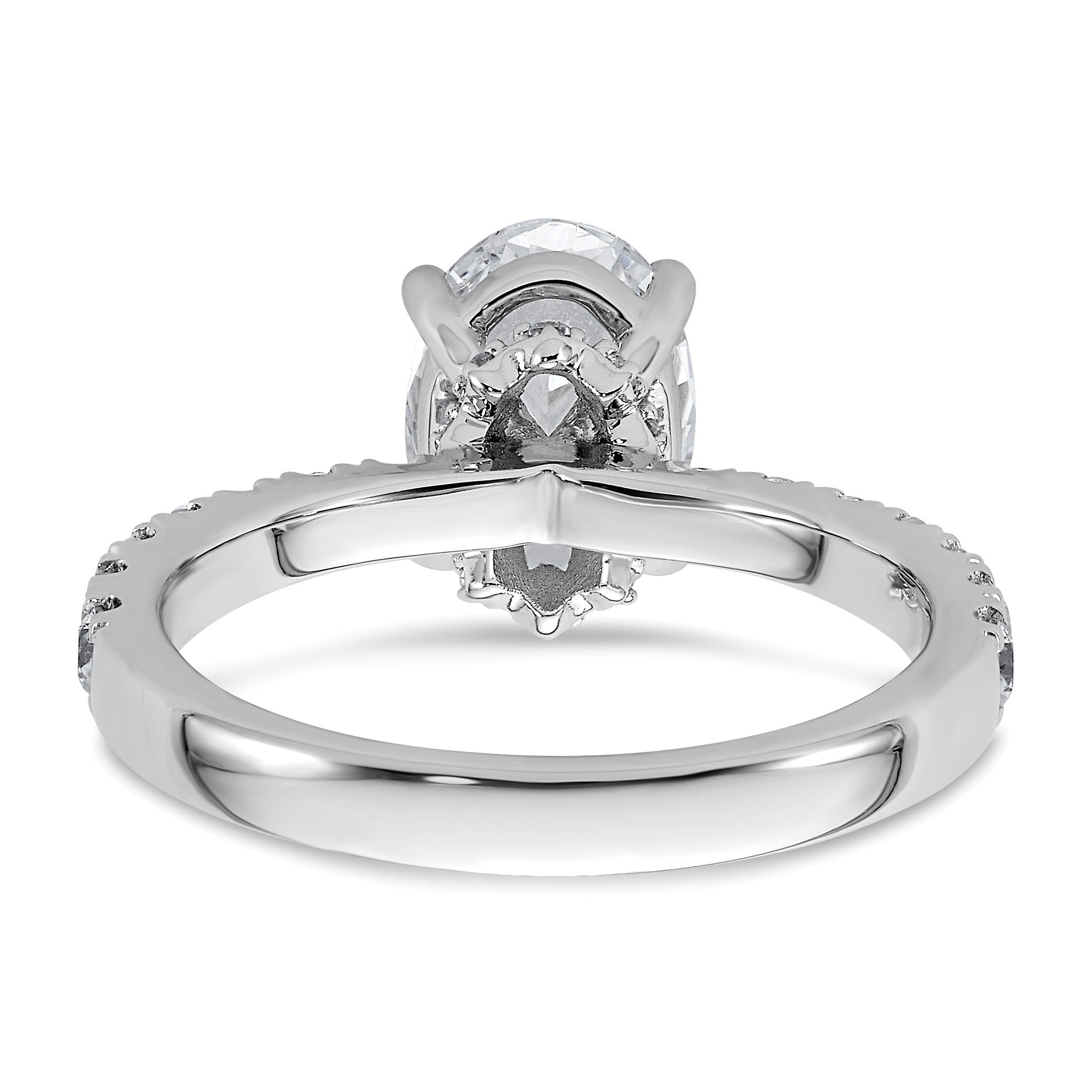 14K White Gold Lab Grown Diamond Oval Engagement Rings