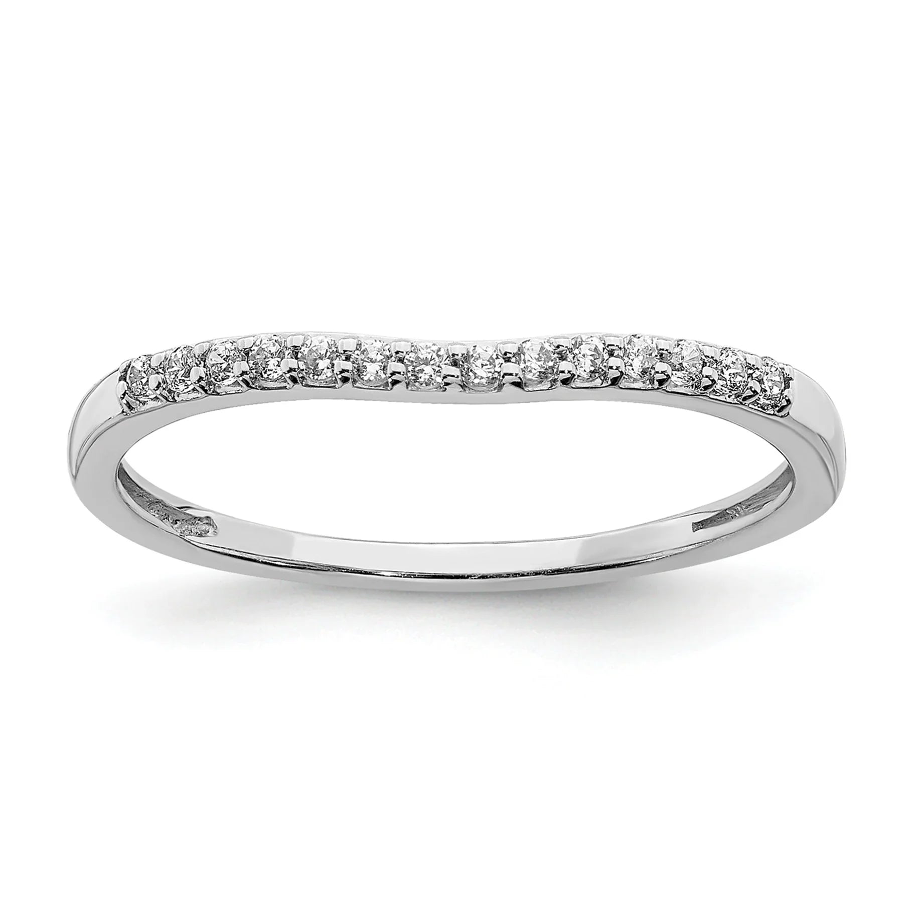 10k White Gold 1/10 carat Lab Grown Diamond Wedding Band