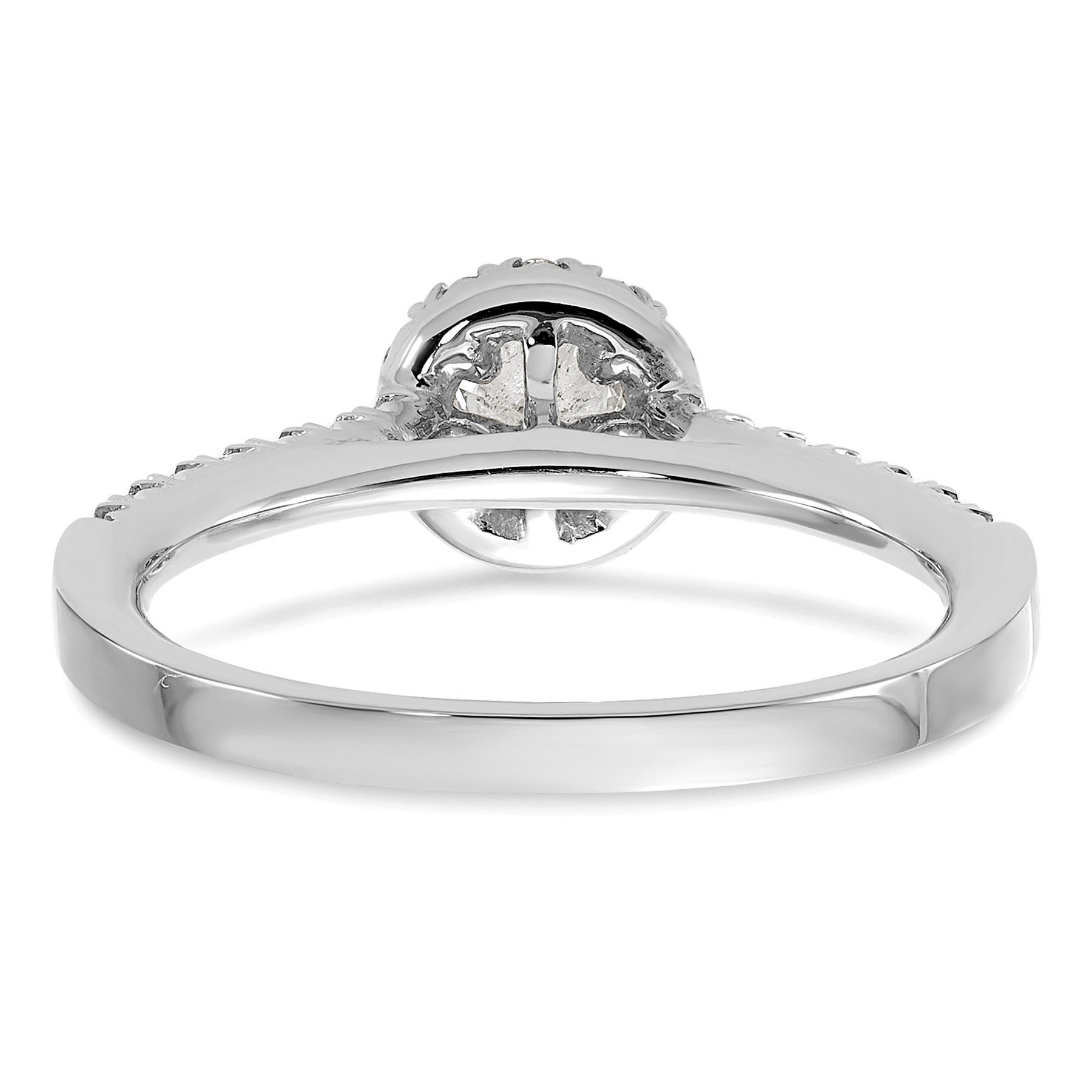 Lab Grown Diamond Halo Pave Ring 14K White Gold 0.5 ct