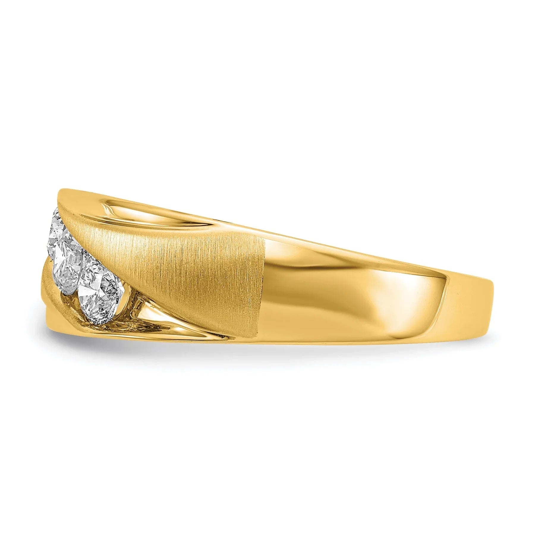 Lab Grown Diamond Three Stone Wedding Band Men Ring 0.625 ct