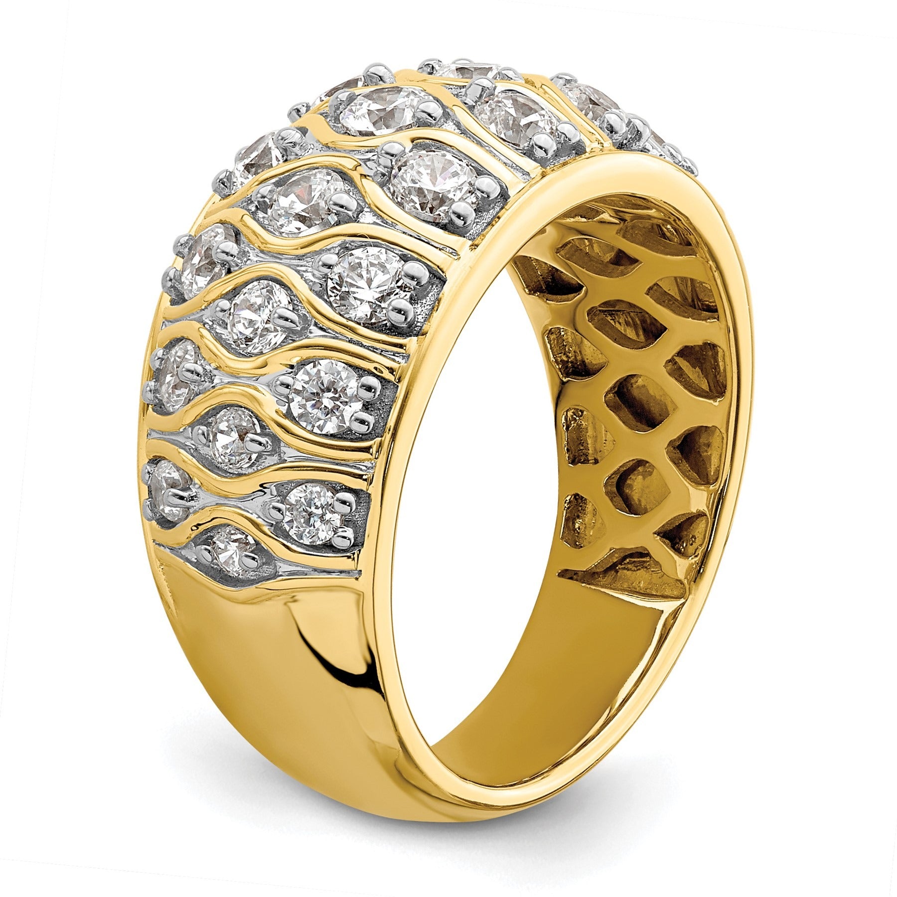 14k Yellow Gold Lab Grown Diamond Cluster Ring 0.33 ct