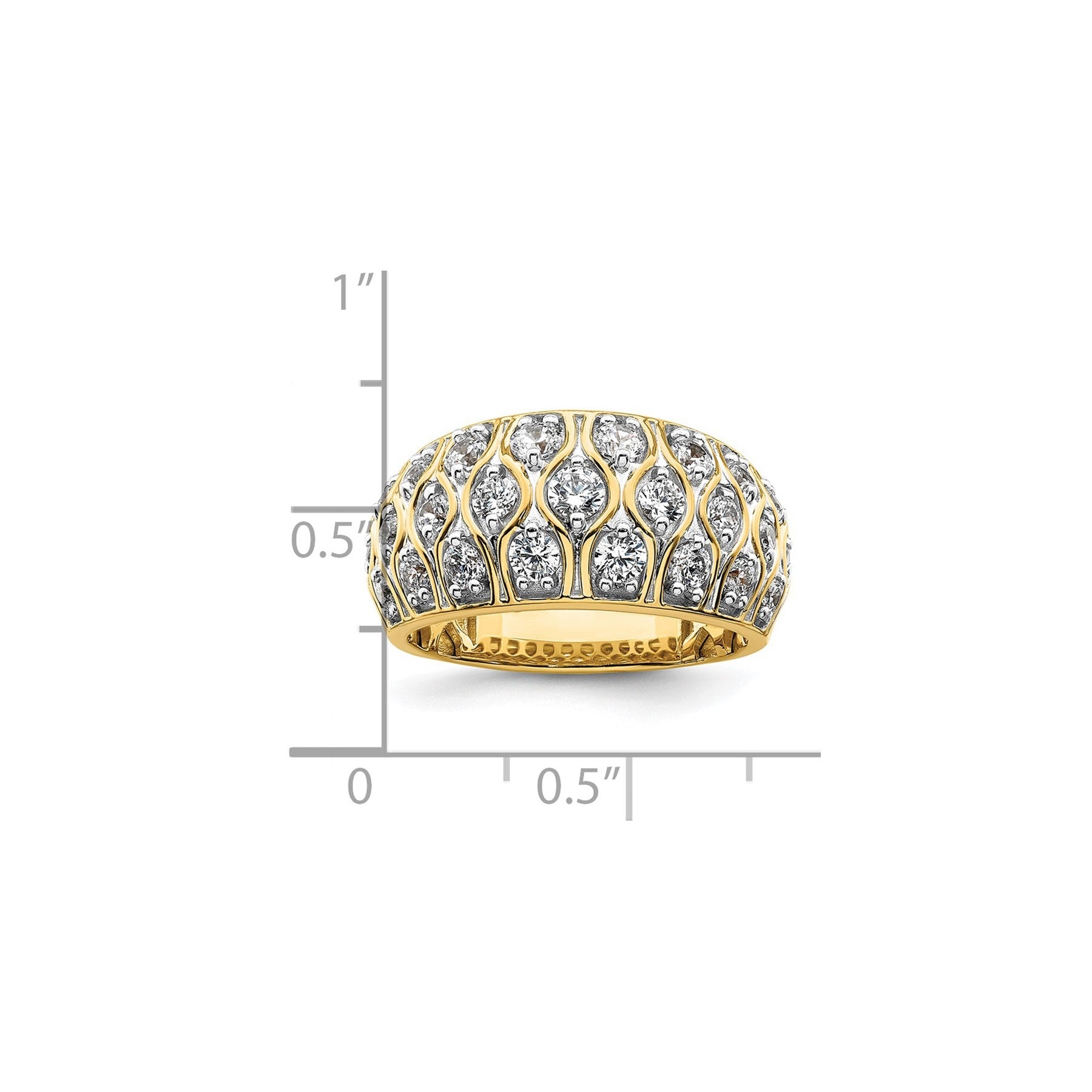 14k Yellow Gold Lab Grown Diamond Cluster Ring 0.33 ct