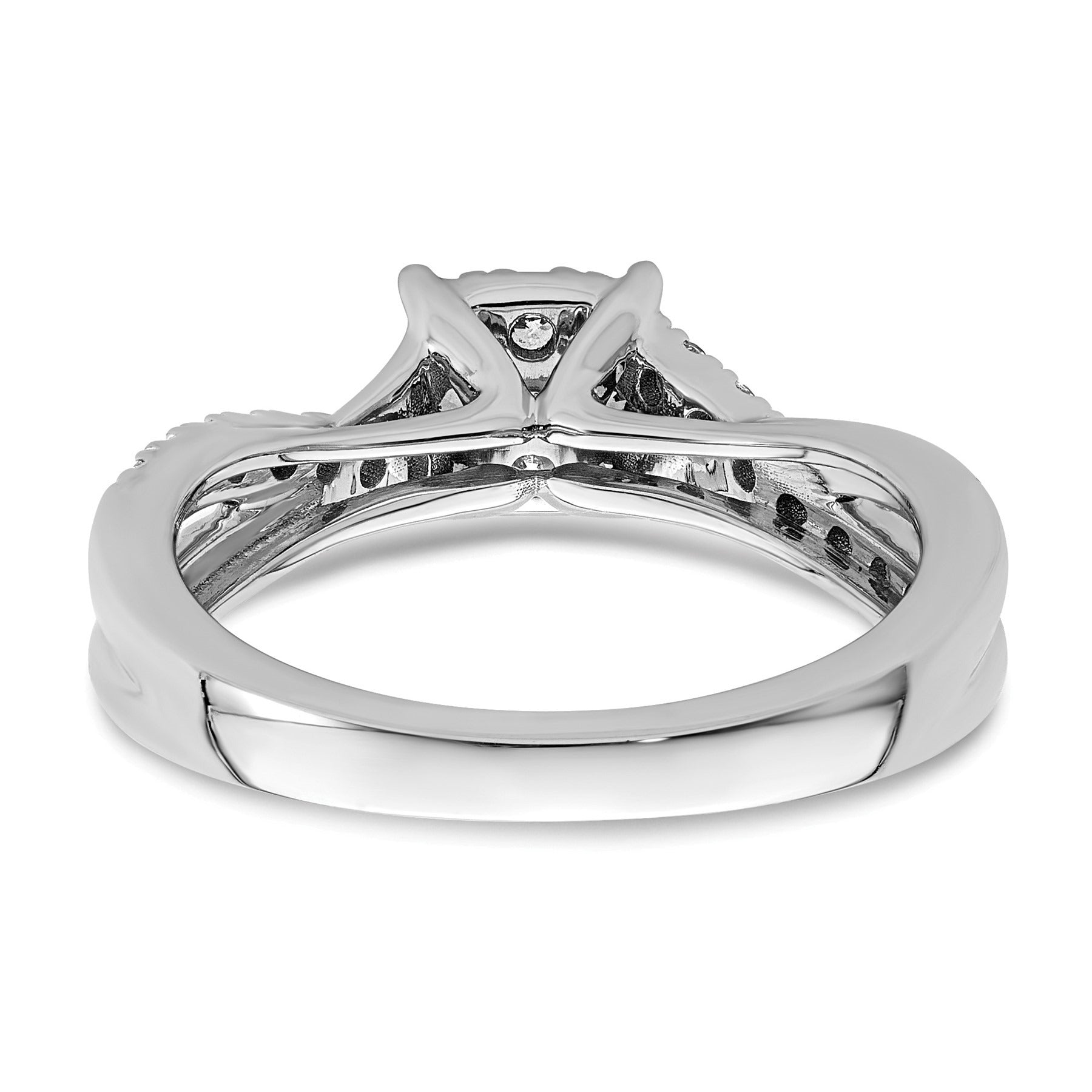 14k White Gold Lab Grown Diamond Cluster Engagement Ring 0.5 ct