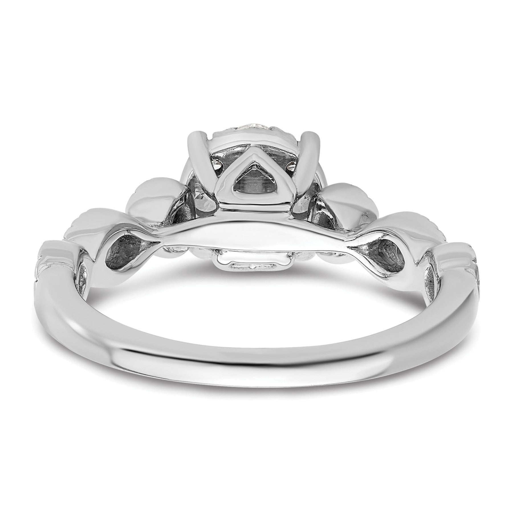 14K White Gold Lab Grown Diamond Cluster Engagement Ring 0.75 ct