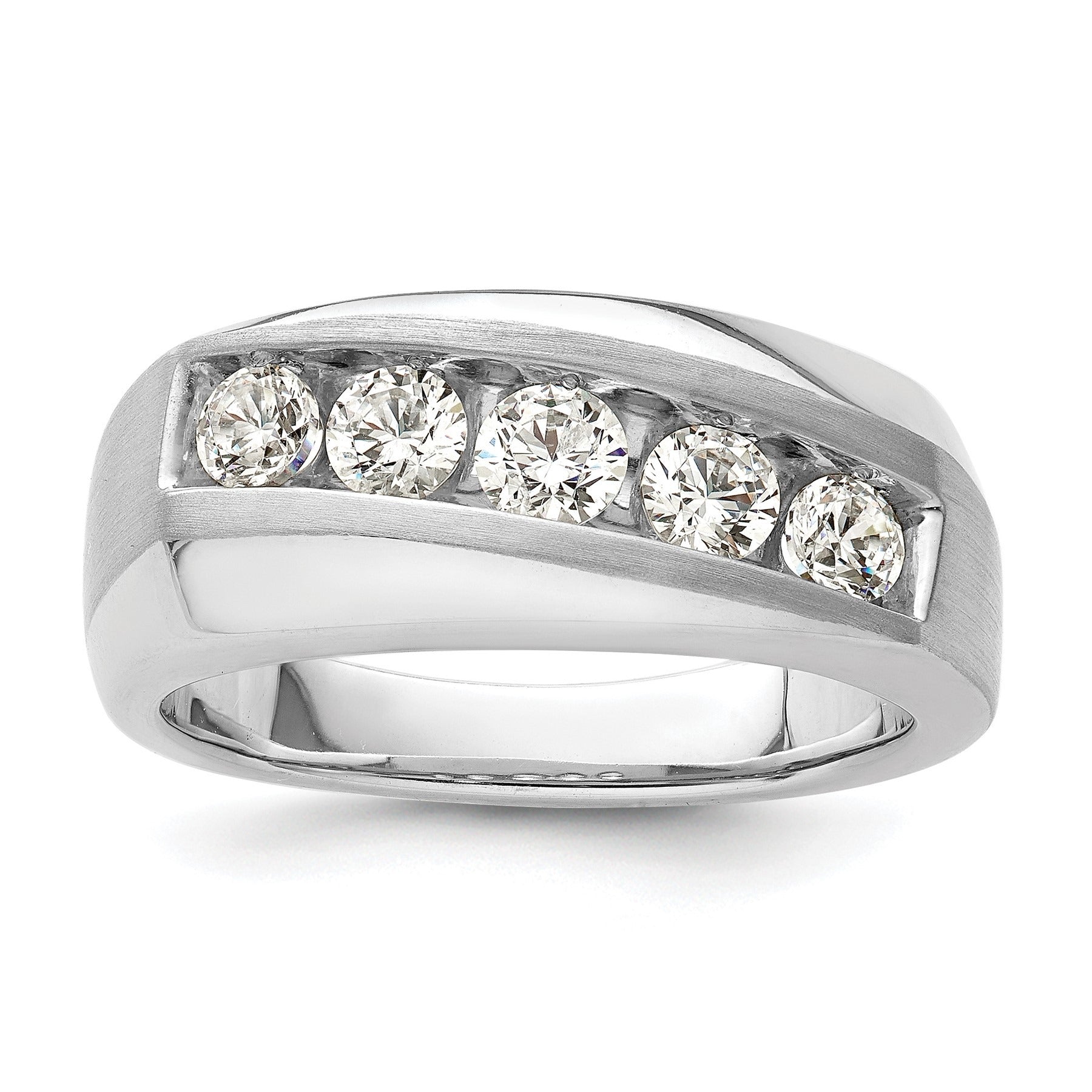 10k White Gold 1 carat Lab Grown Diamond Five Stone Ring