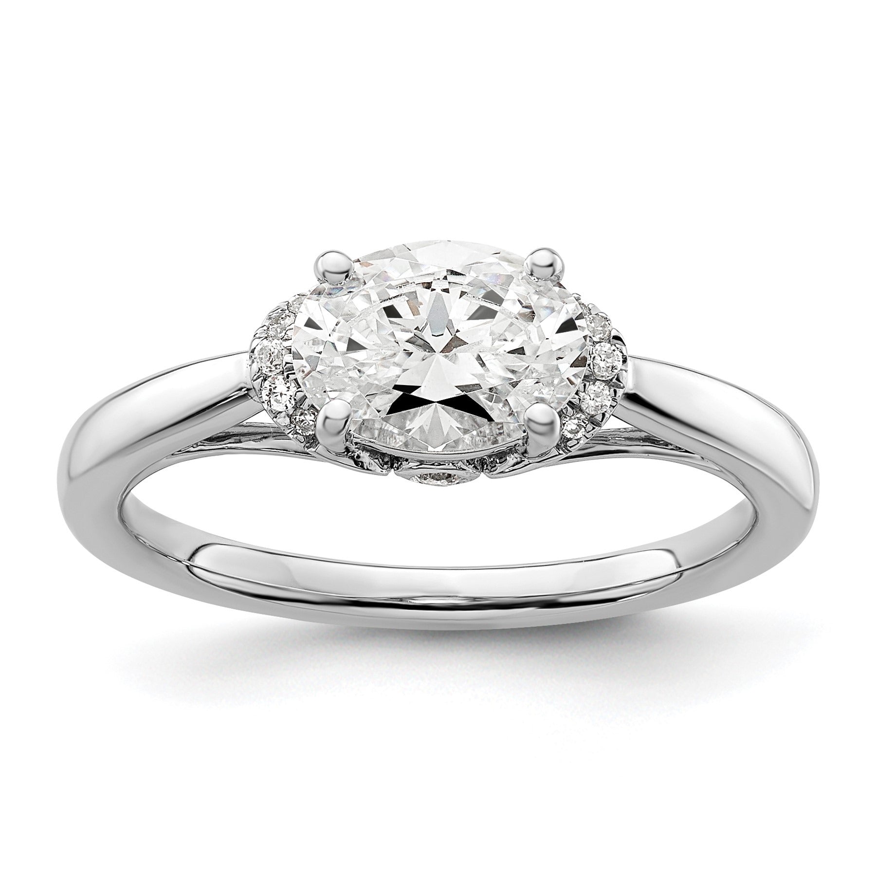 Lab Grown Diamond East-West Oval Engagement Ring 1 Ct