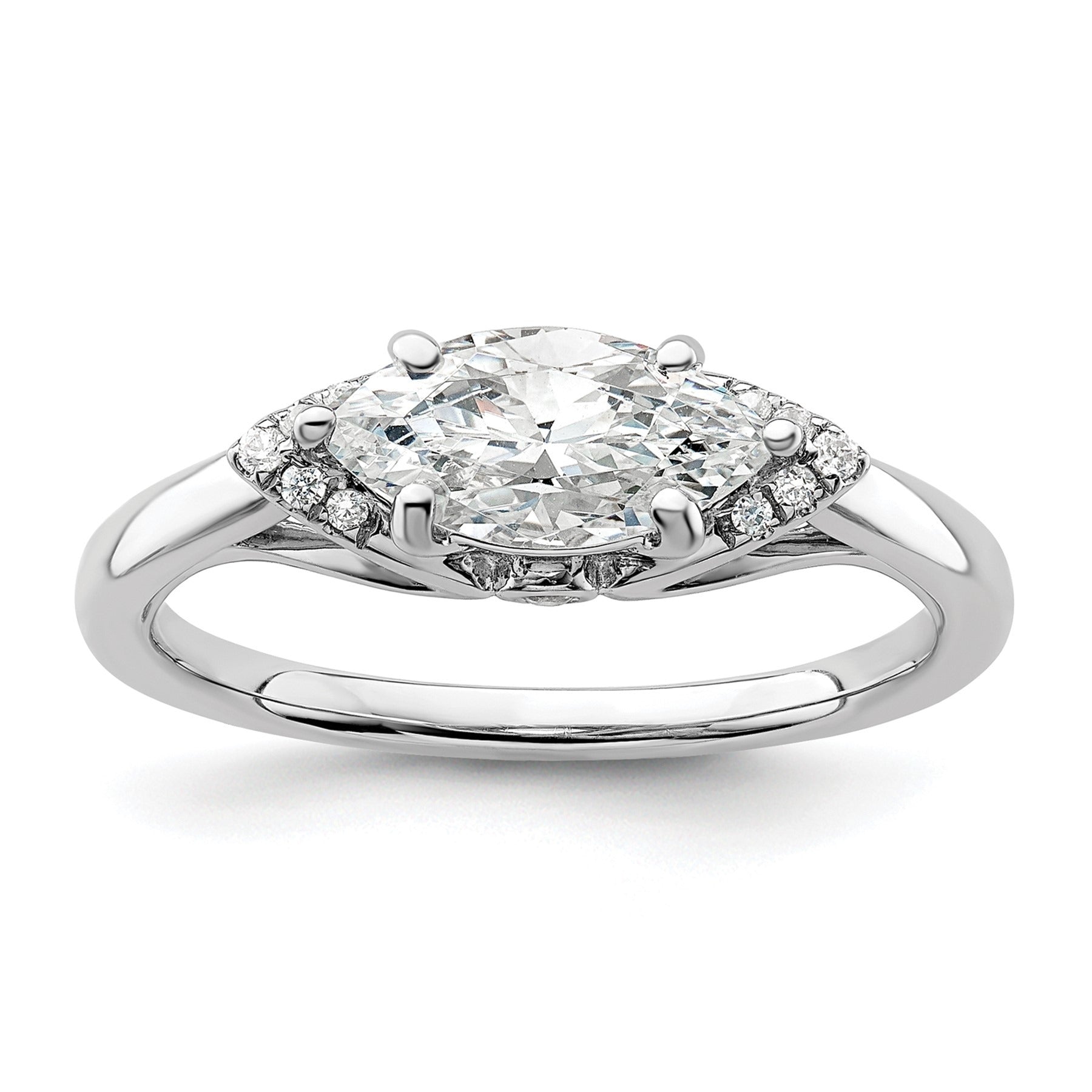 Lab Grown Diamond East-West Marquise Engagement Ring
