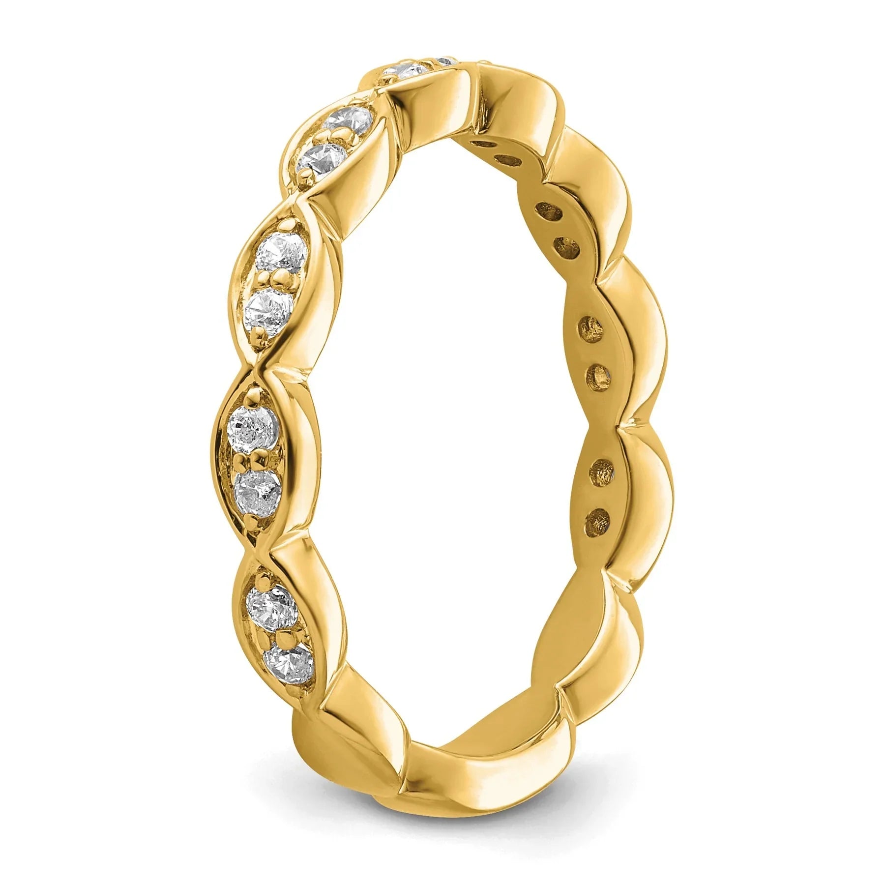 14K Gold Lab Grown Diamond Fashion Wedding Band 0.25 Ct - Fine Diamond