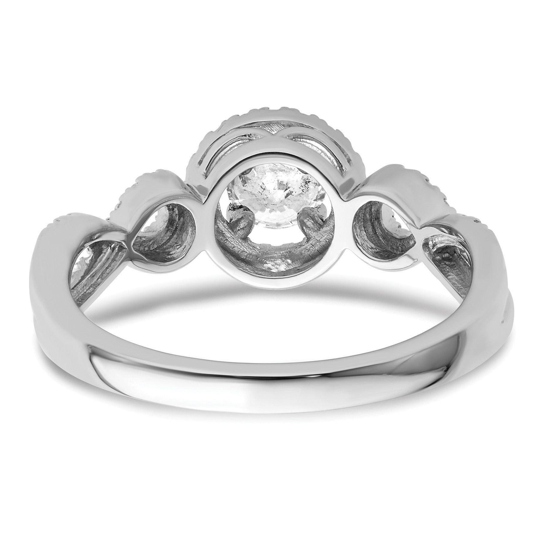 Lab Grown Diamond Halo Criss Cross Ring Gold 0.38 ct