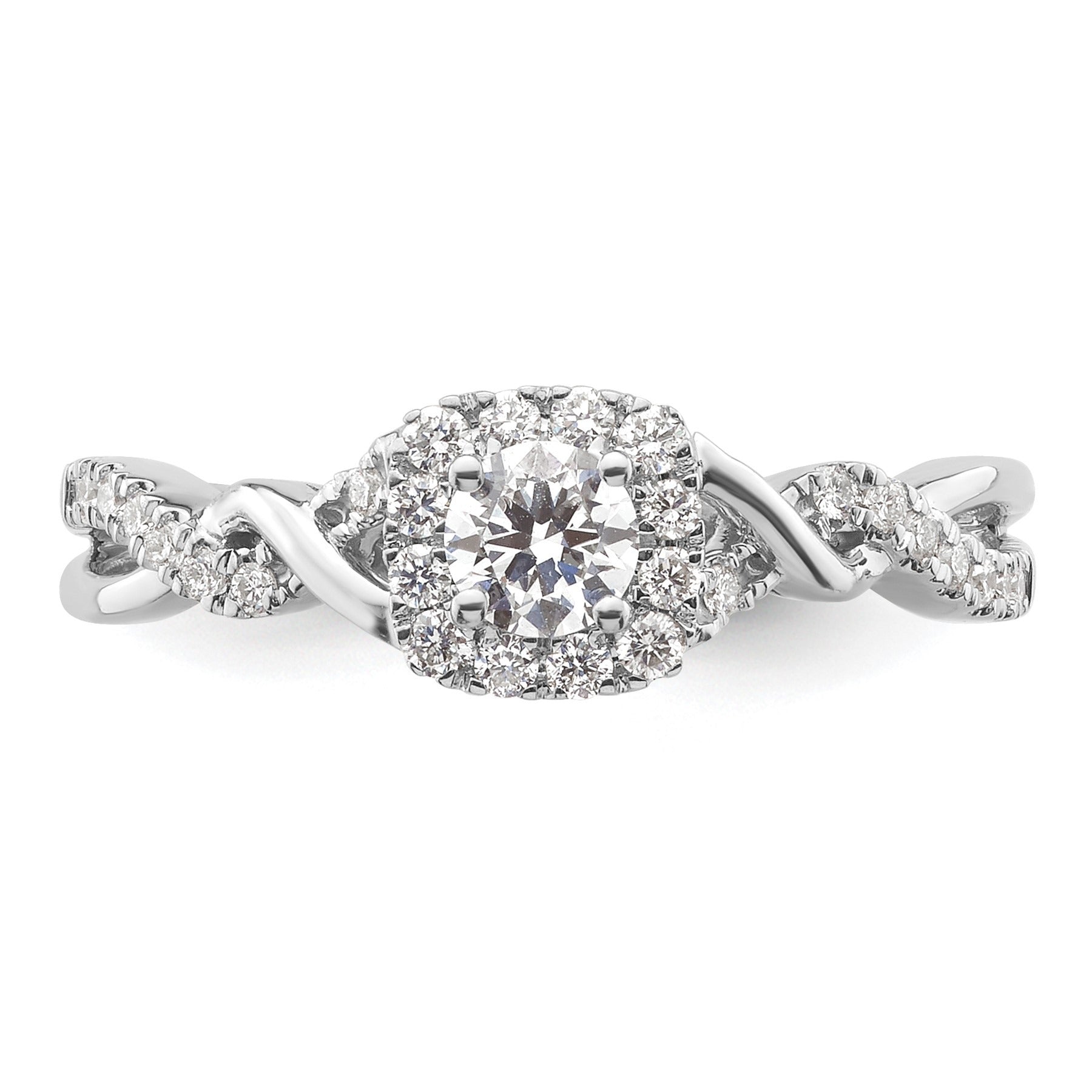 14k White Gold Lab Grown Diamond Bypass Engagement Ring 0.5 Ct.