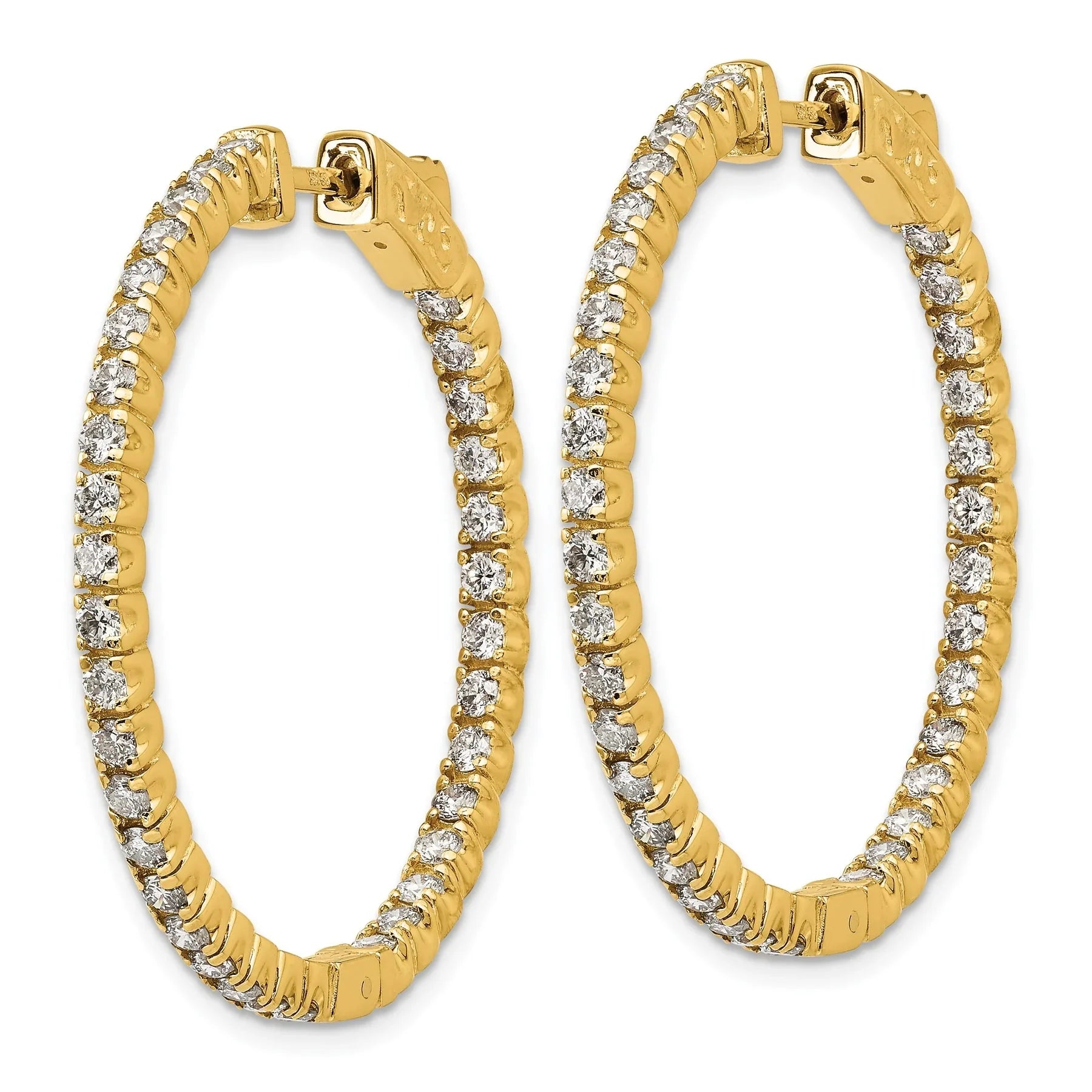 14K Gold Lab Grown Diamond Hoop Earrings - Fine Diamond