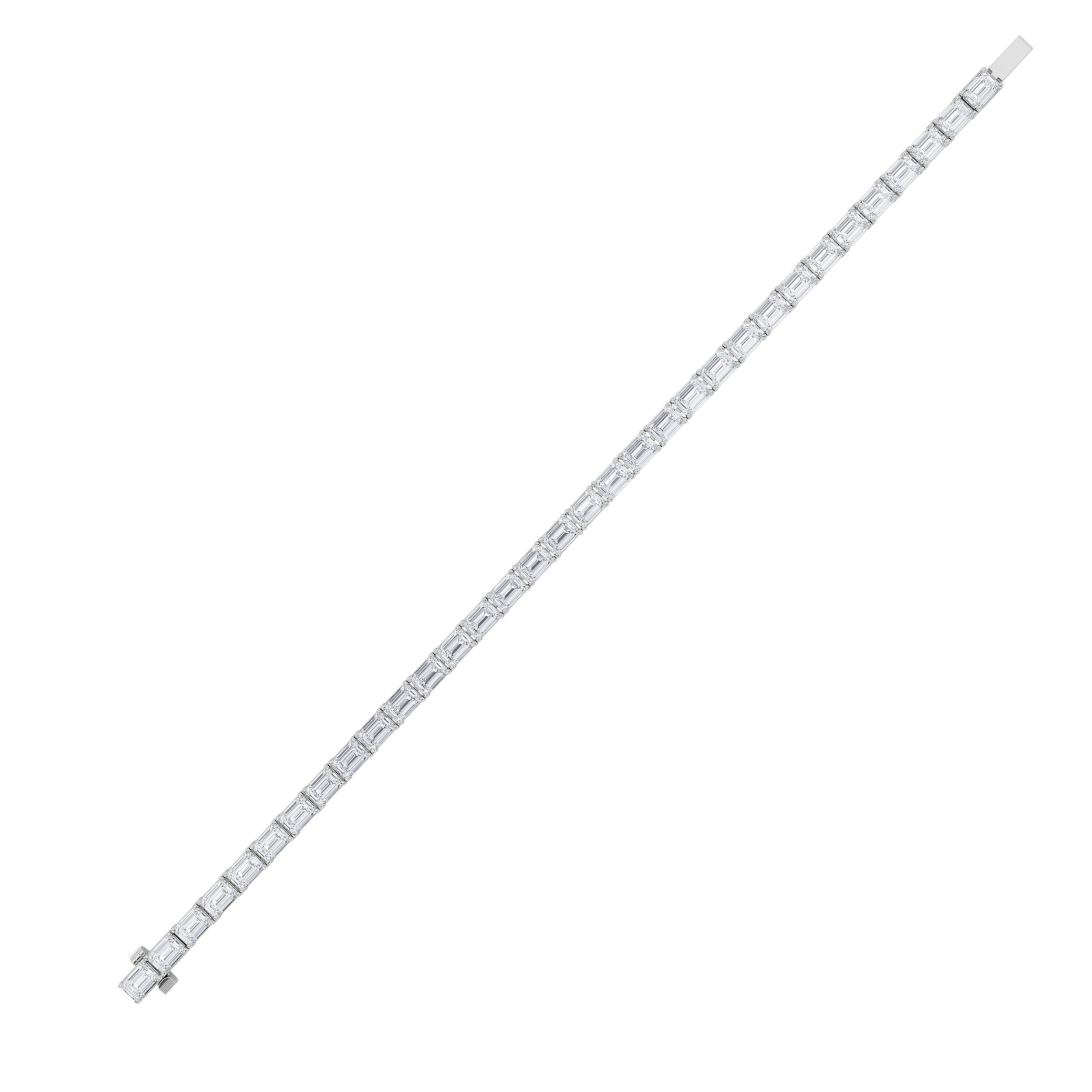 Radiant Shaped Lab Grown Diamond White Gold Bracelet