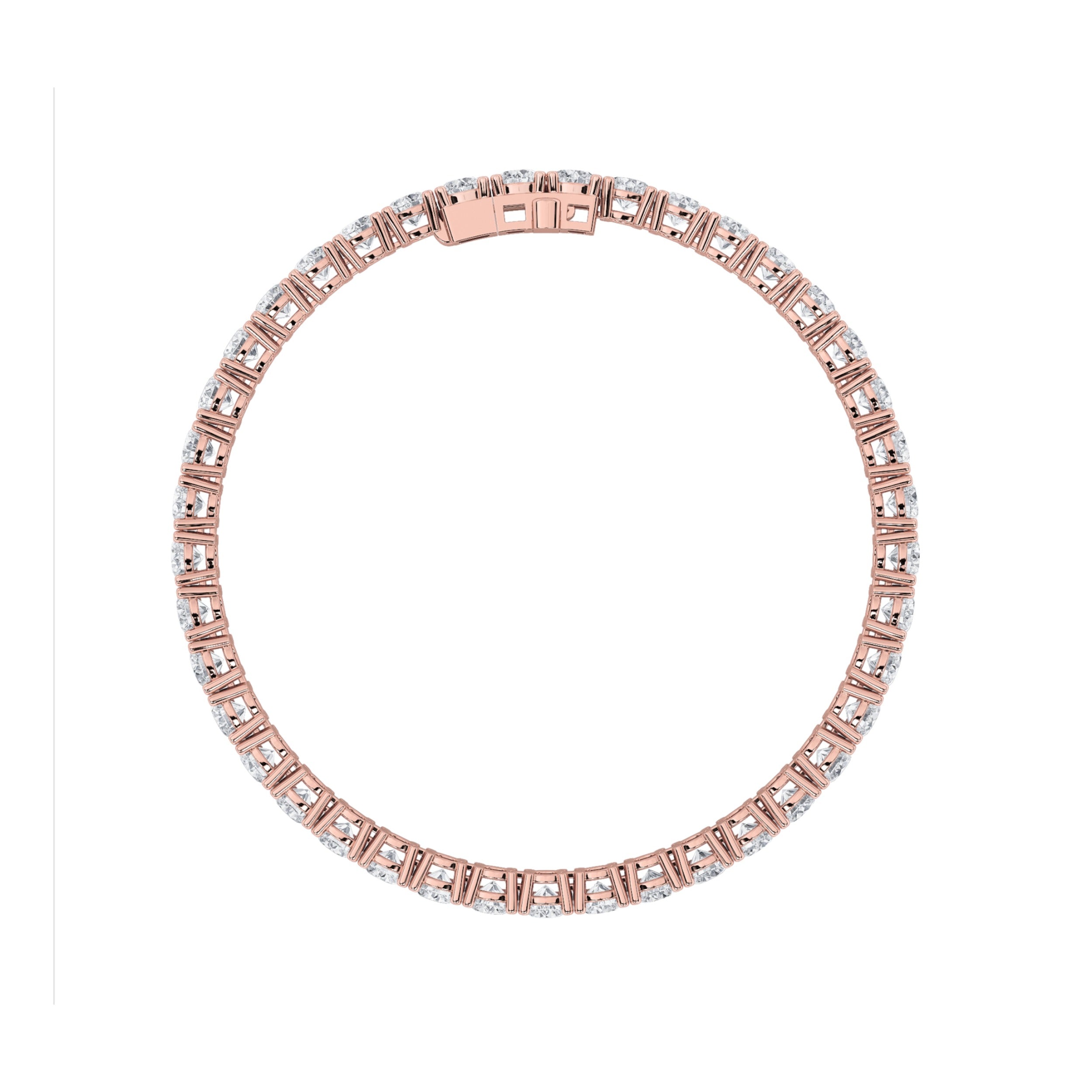 Round Shaped Lab-Grown Diamond Tennis Bracelet in 14K Rose Gold
