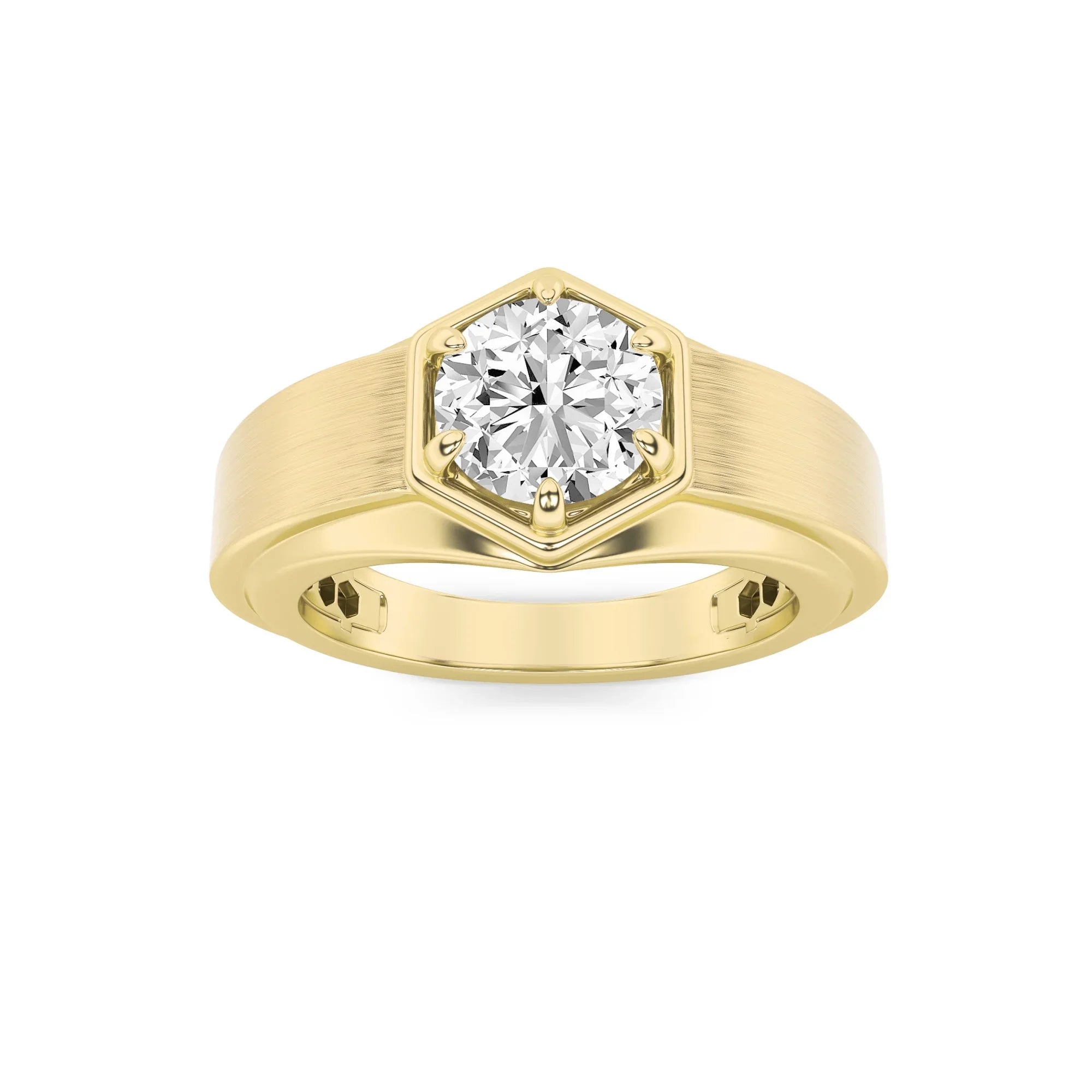 14K Yellow Gold Lab Grown Diamond Solitaire Ring - Fine Diamond