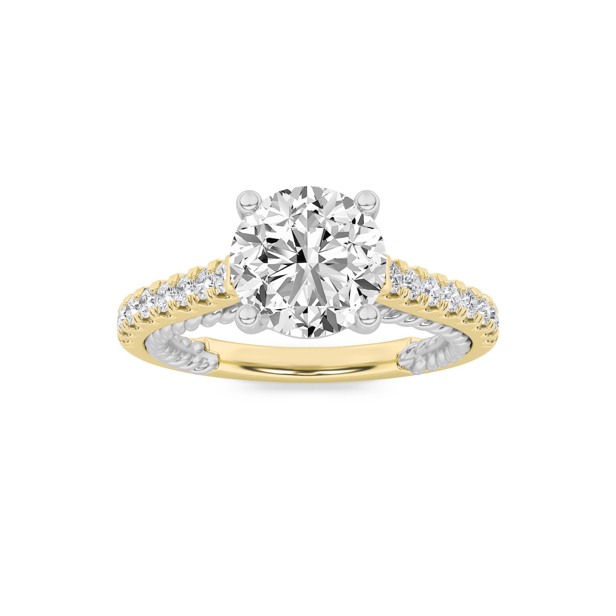 14K Yellow Gold Lab Grown Diamond Ring 2 Ct