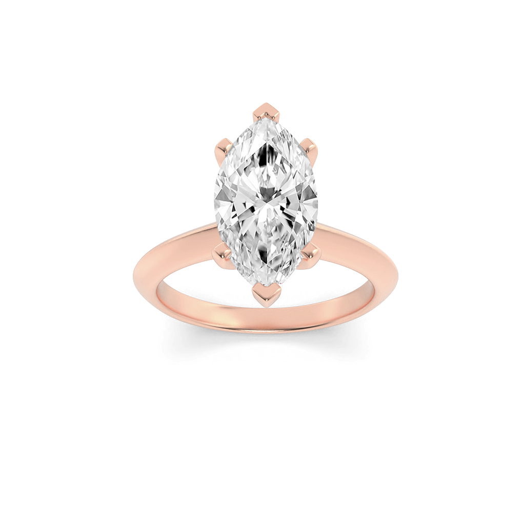 14K Rose Gold Lab Grown Diamond Marquise Shape Ring 2 Ct