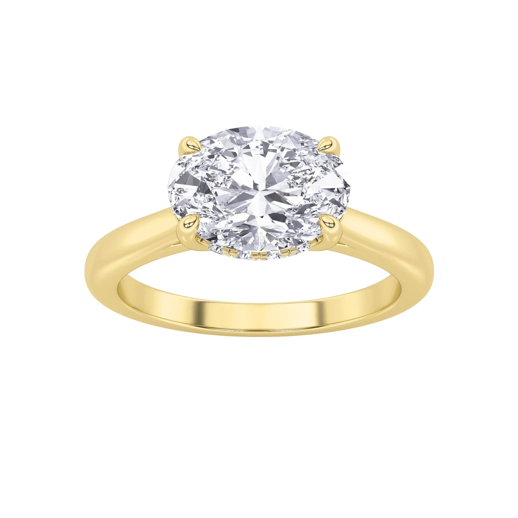 14K Yellow Gold Lab Grown Diamond Pear Solitaire Ring - Fine Diamond