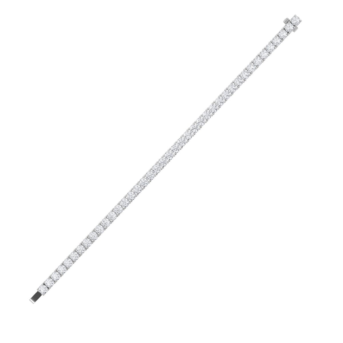 Round Shaped Lab Grown Diamond (F/VS) Classic Tennis Bracelet in 14K White Gold