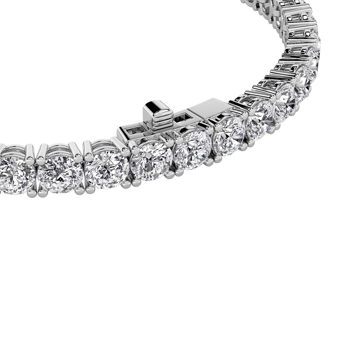Round Shaped Lab Grown Diamond (F/VS) Classic Tennis Bracelet in 14K White Gold