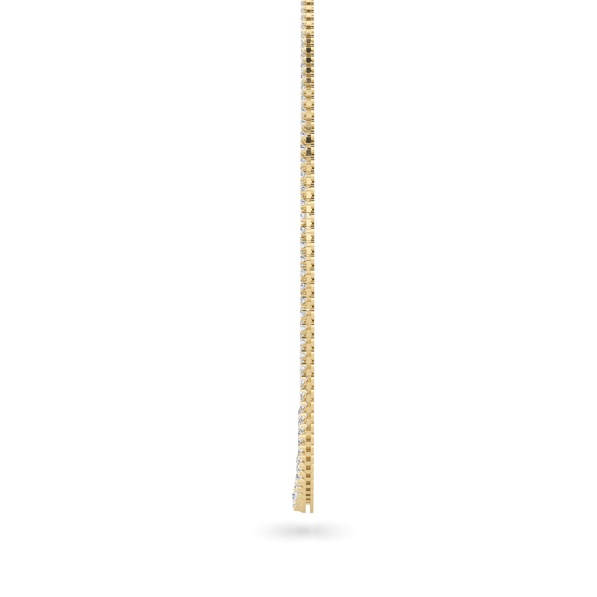 Round (F/VS) Lab Grown Diamond Prong 14K Yellow Gold Graduating Full Riviera Tennis Necklace