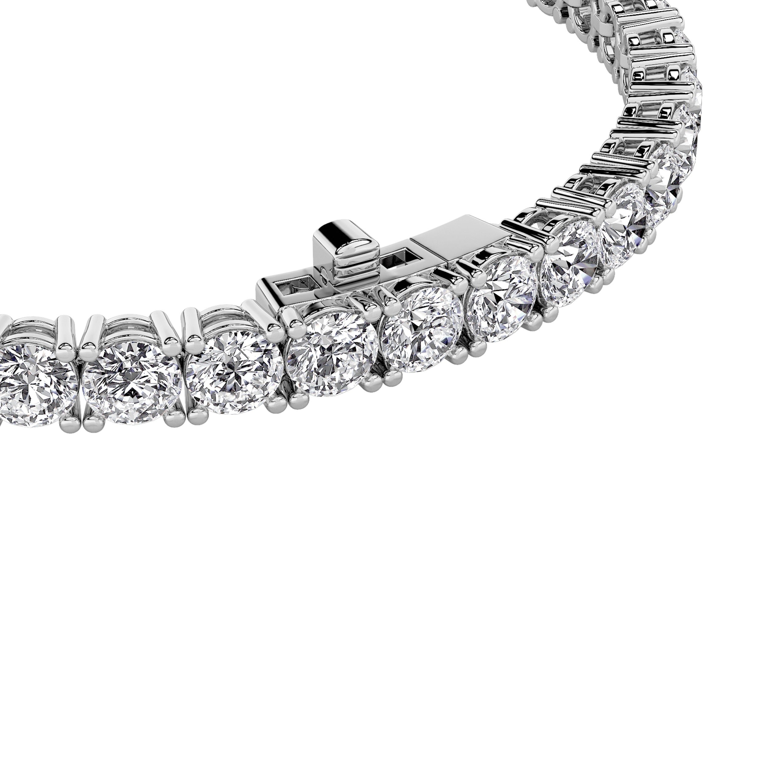 Round Shaped Lab Grown Diamond Tennis Bracelet in 14K Gold (F/VS)