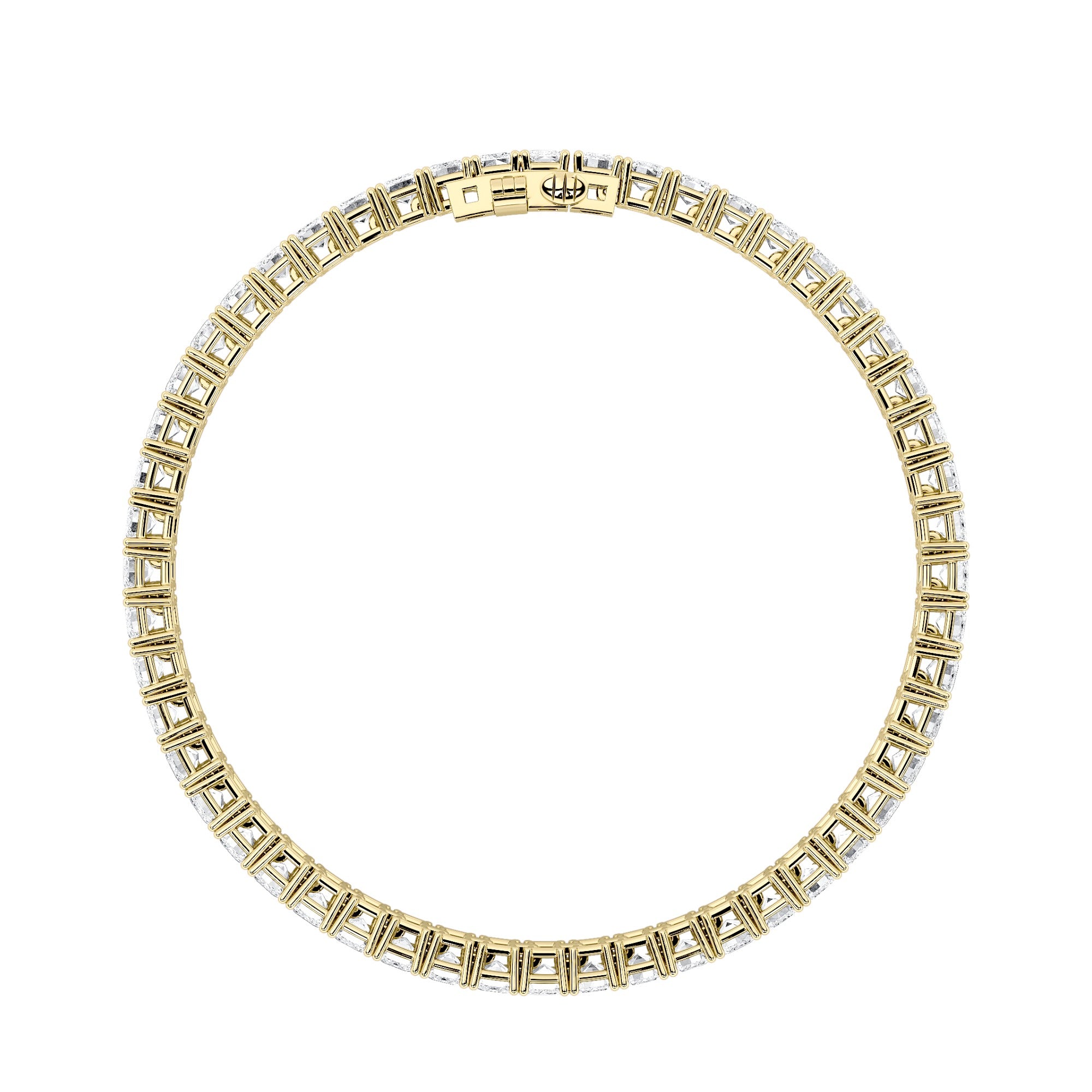 Emerald Shaped Lab Grown Diamond (F/VS) Bracelet in 14K Gold