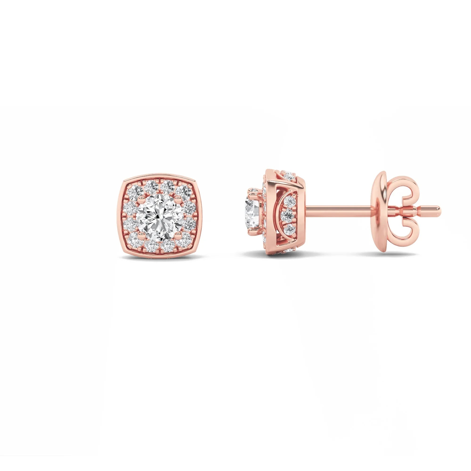 Lab Grown Diamond Studs Earrings Rose Gold - Fine Diamond