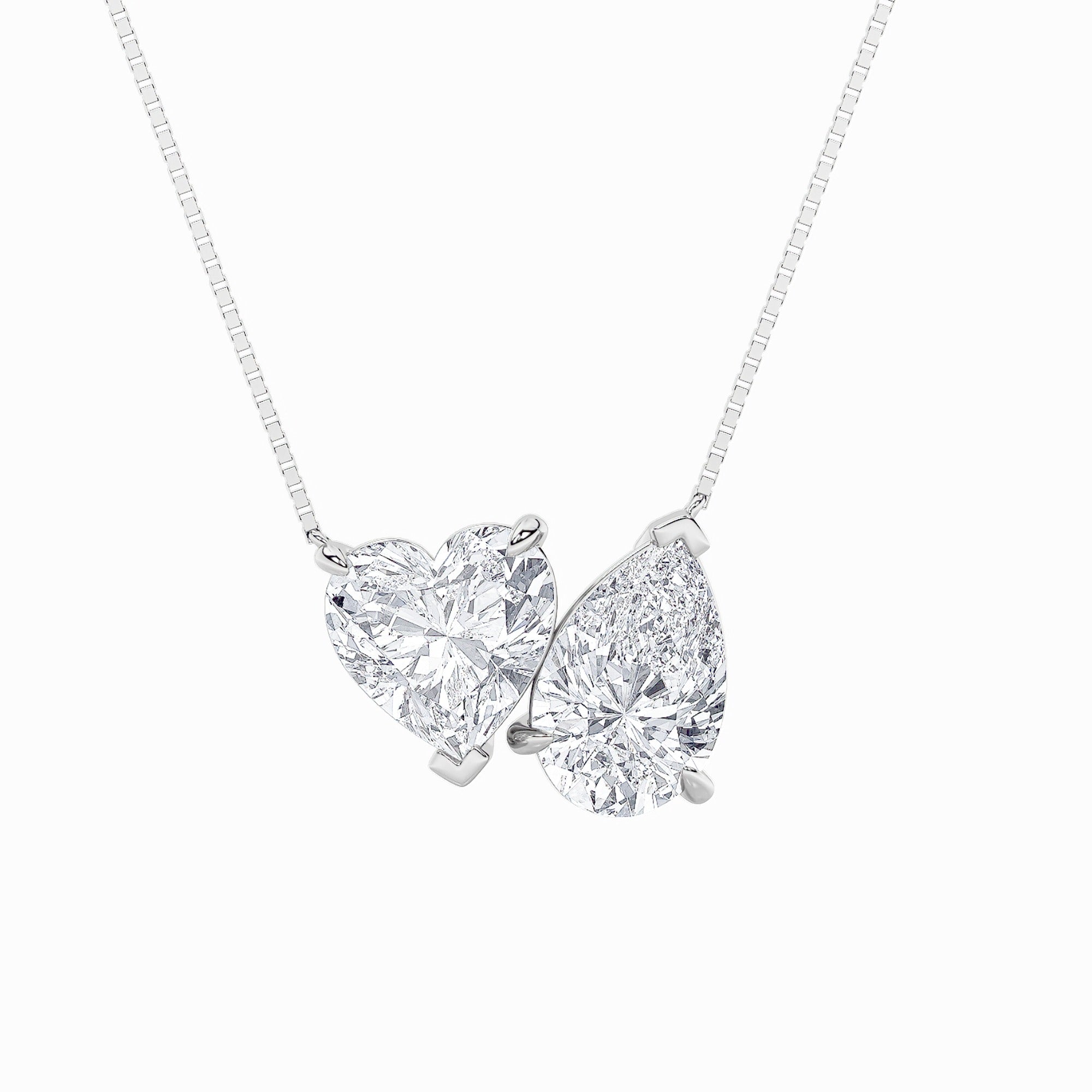 Lab Grown Diamond Toi Et Moi Pendant Necklace 2 ct