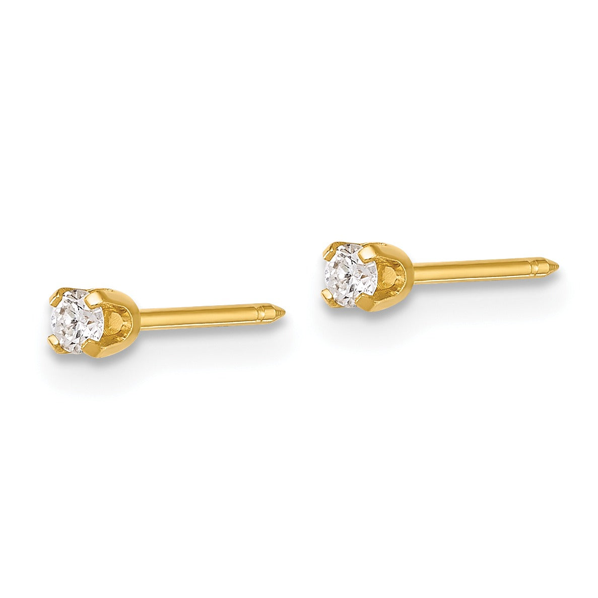 14k Yellow Gold Lab Grown Diamond Studs Post Piercing Earrings