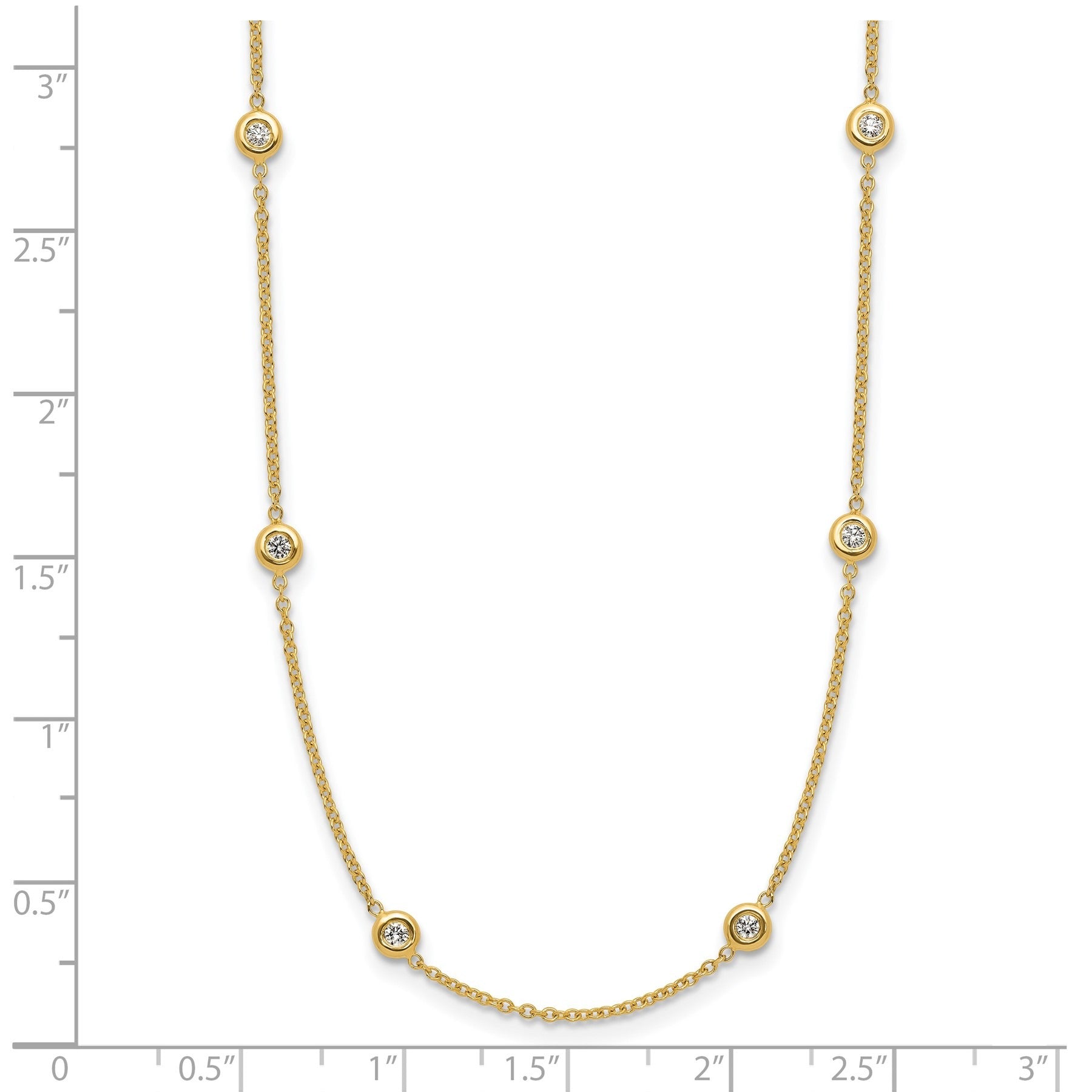 14K Gold Lab Grown Diamond 16 Inch Ten Station Necklace 1/4 ctw.