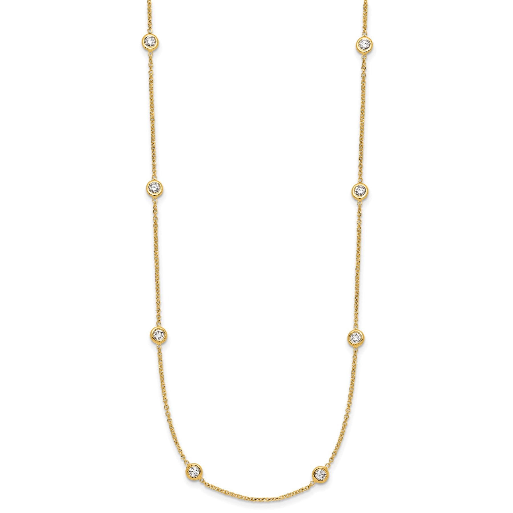 14K Lab Grown Diamond Twelve Station Necklace 1 ctw