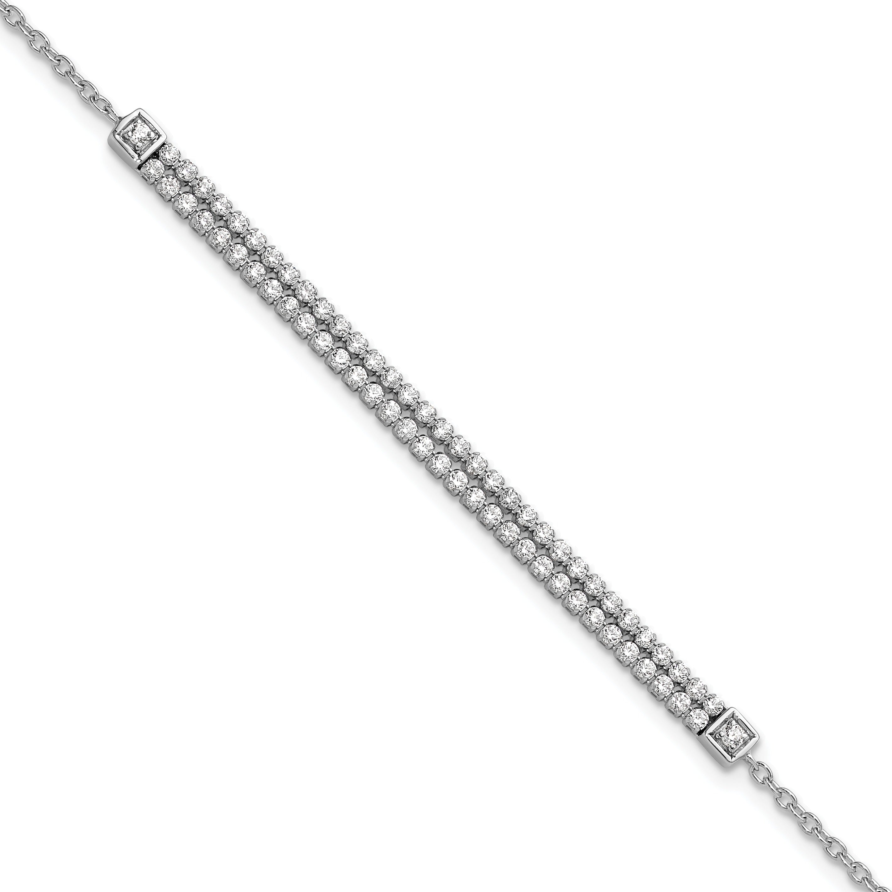 14k White Gold 1 carat Lab Grown Diamond Extension Bracelet
