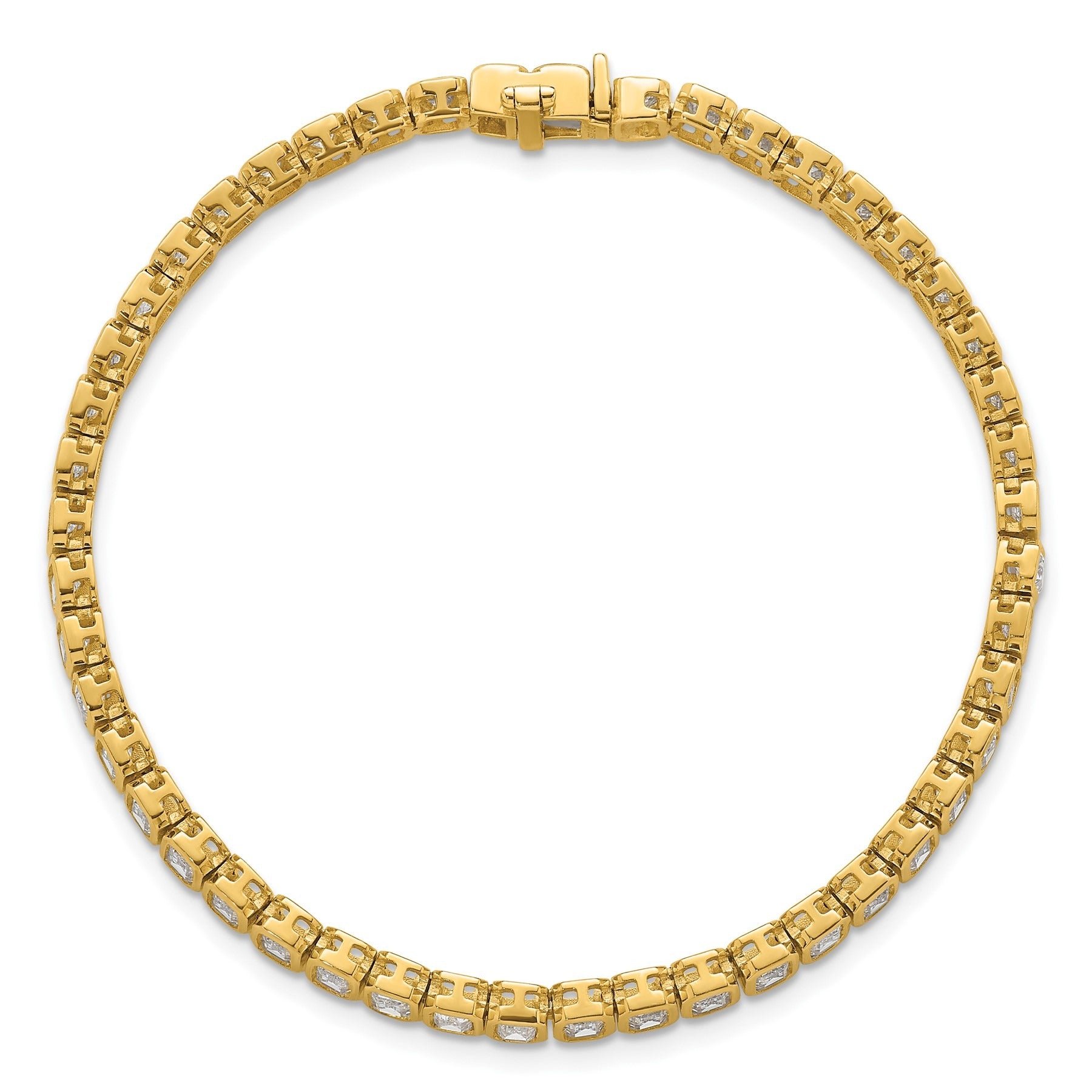 14K Gold Lab Diamond Emerald Tennis Bracelets 6 1/2 carat