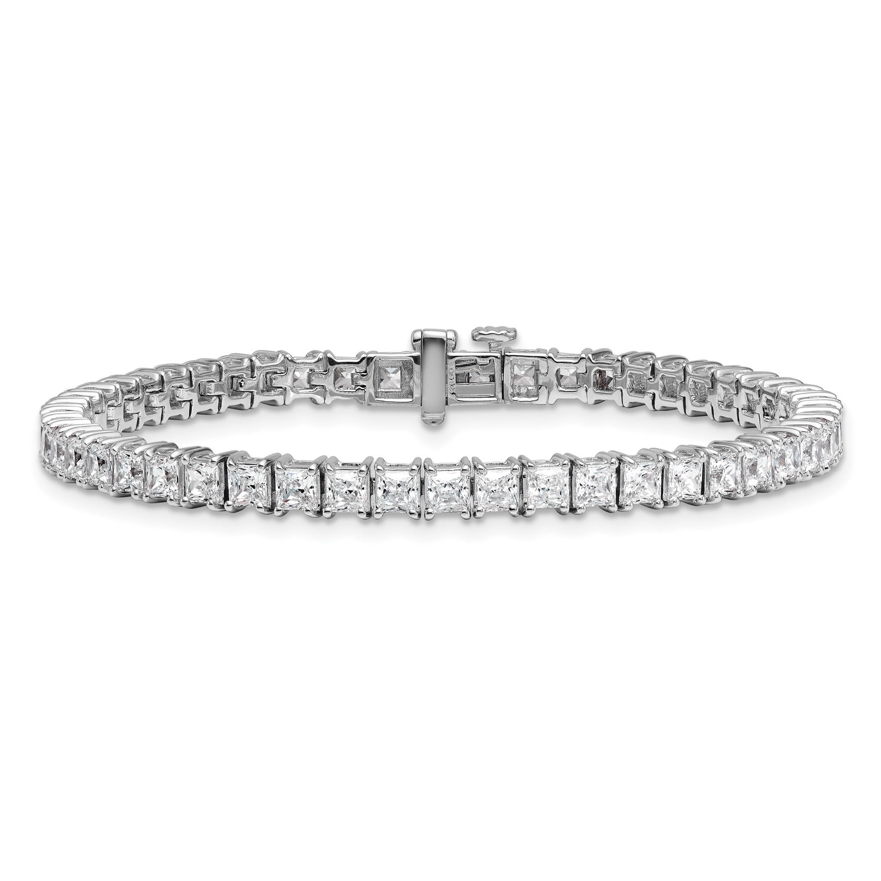 14K Gold Lab Grown Diamond Princess Tennis Bracelet