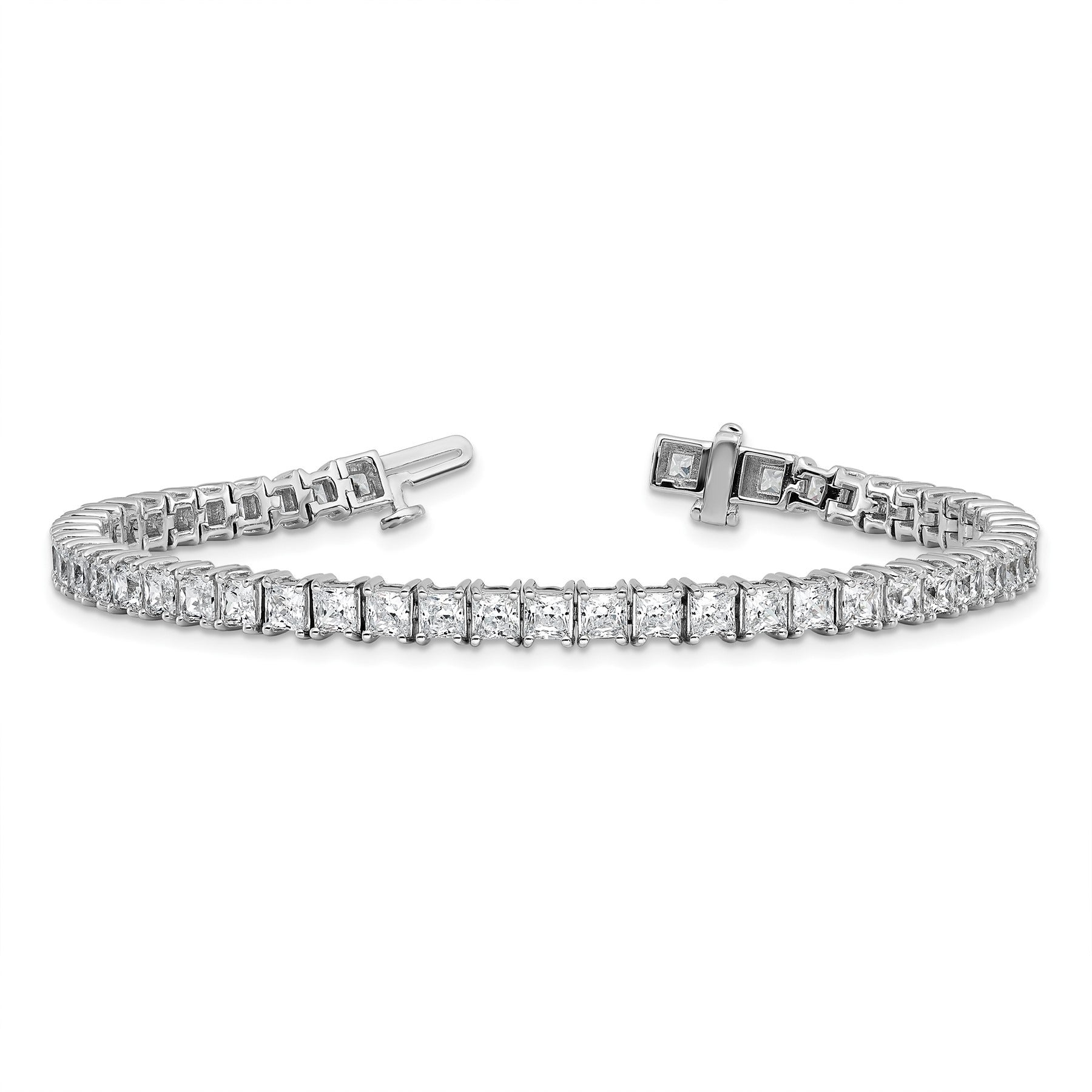 14K Gold Lab Grown Diamond Princess Tennis Bracelet