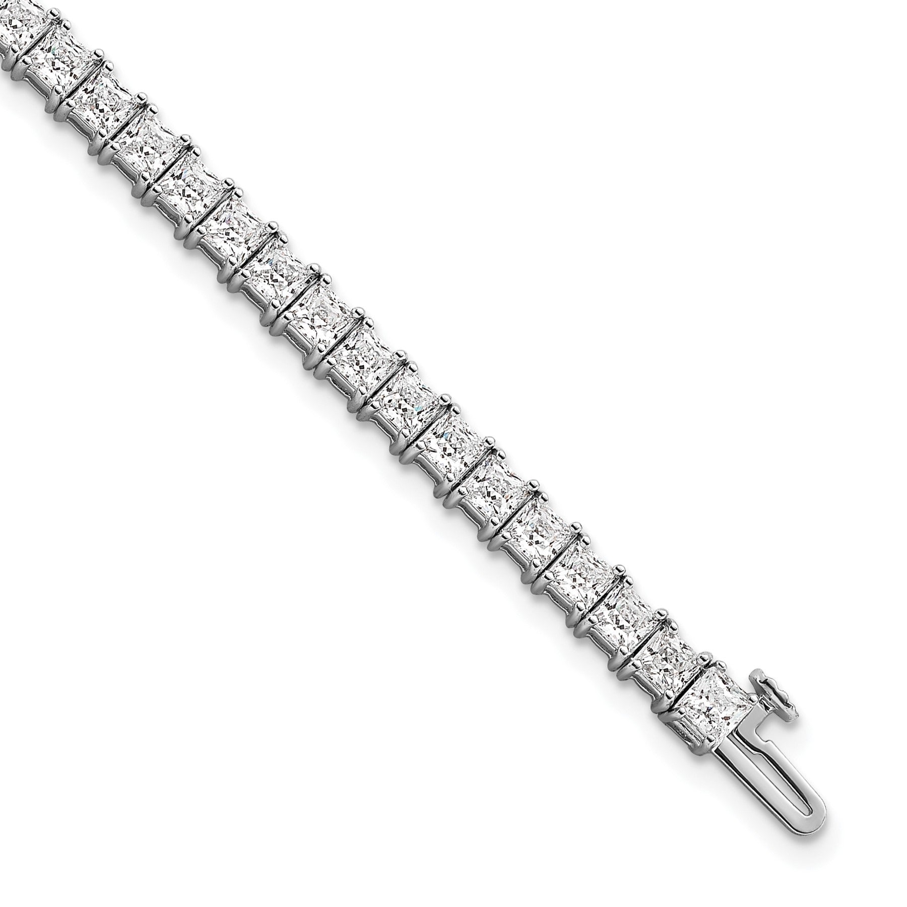 14K Gold Lab Grown Diamond Princess Tennis Bracelet