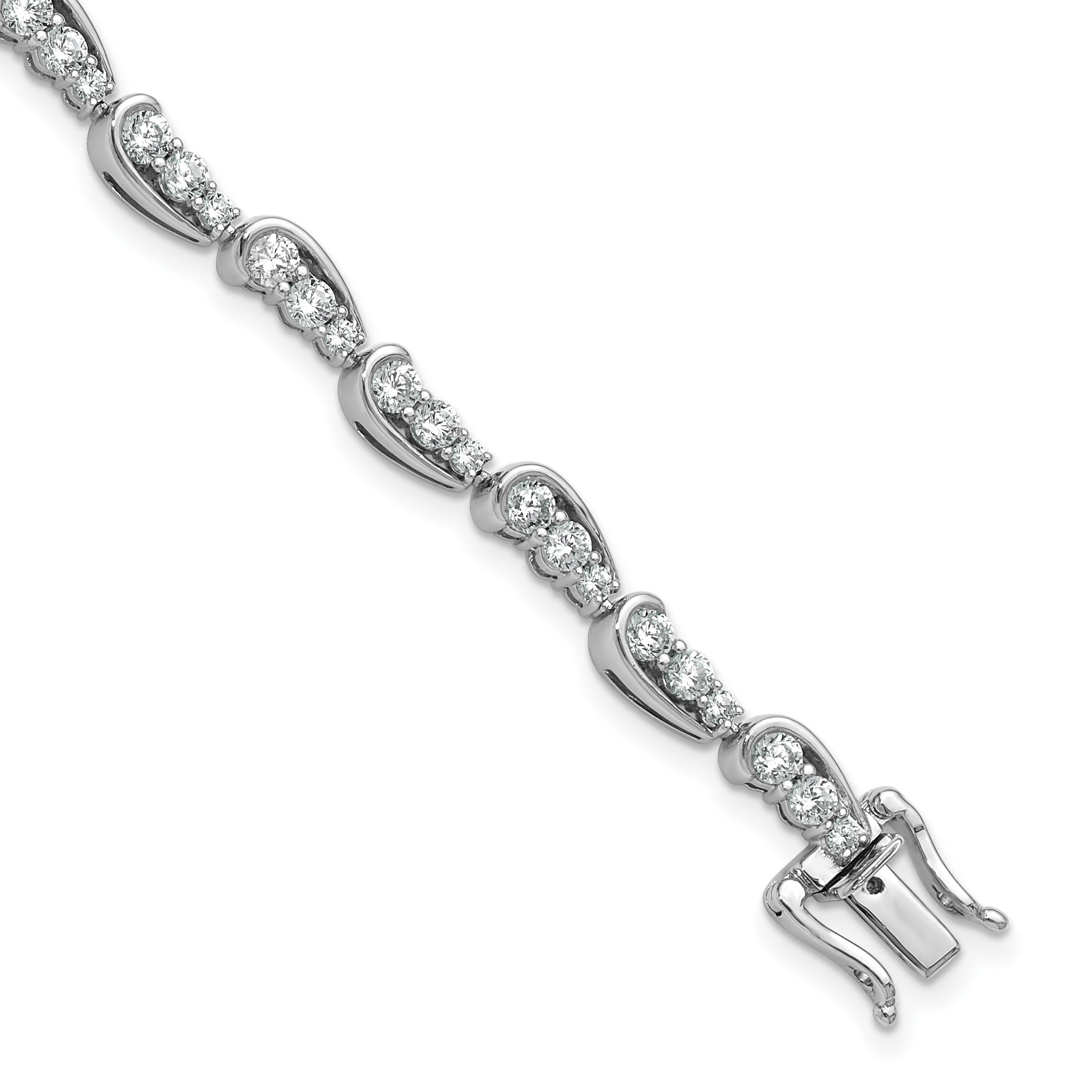 14k White Gold Lab Grown Diamond Fancy Bracelet