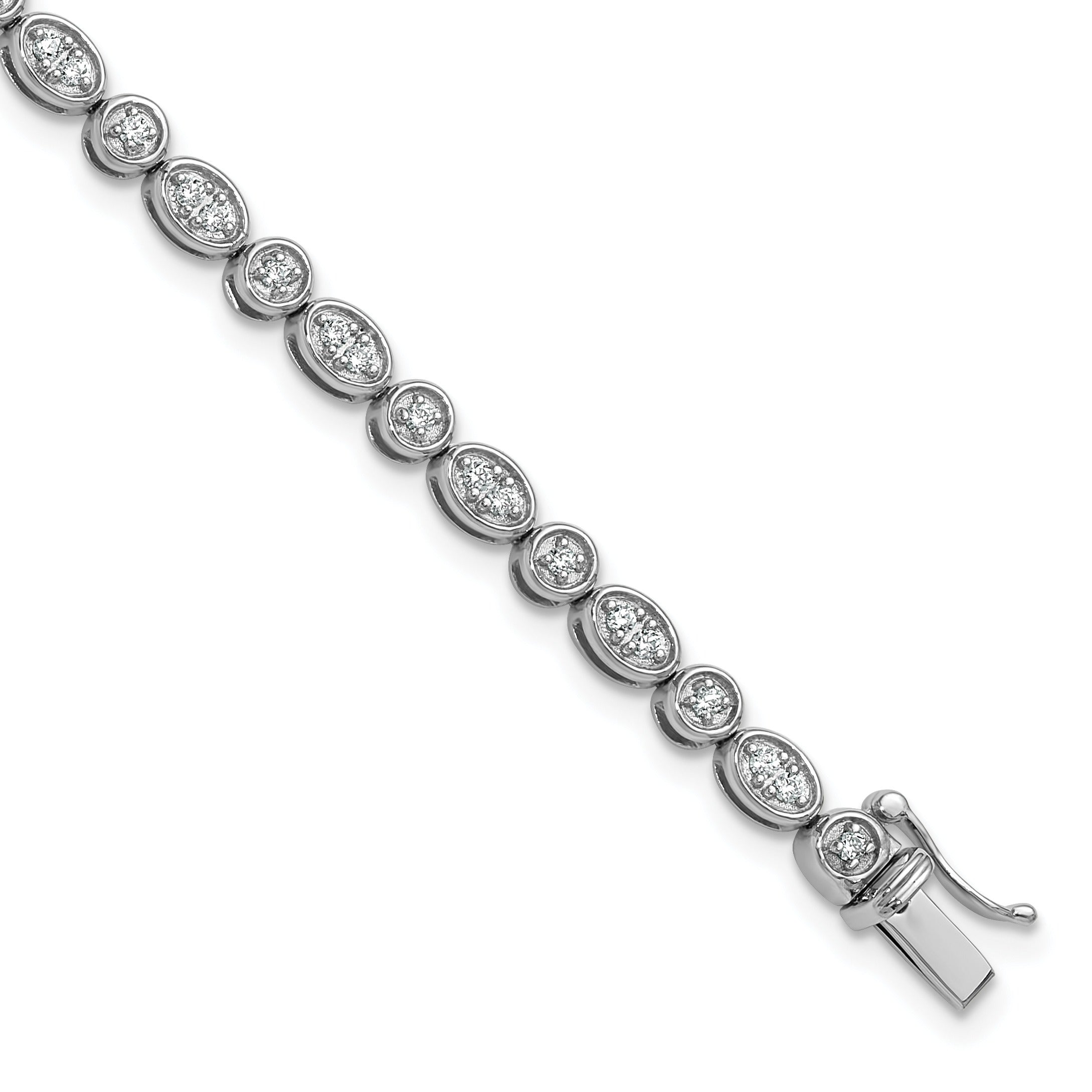 Lab Grown Diamond 7 inch Fancy Bracelet 14k White Gold