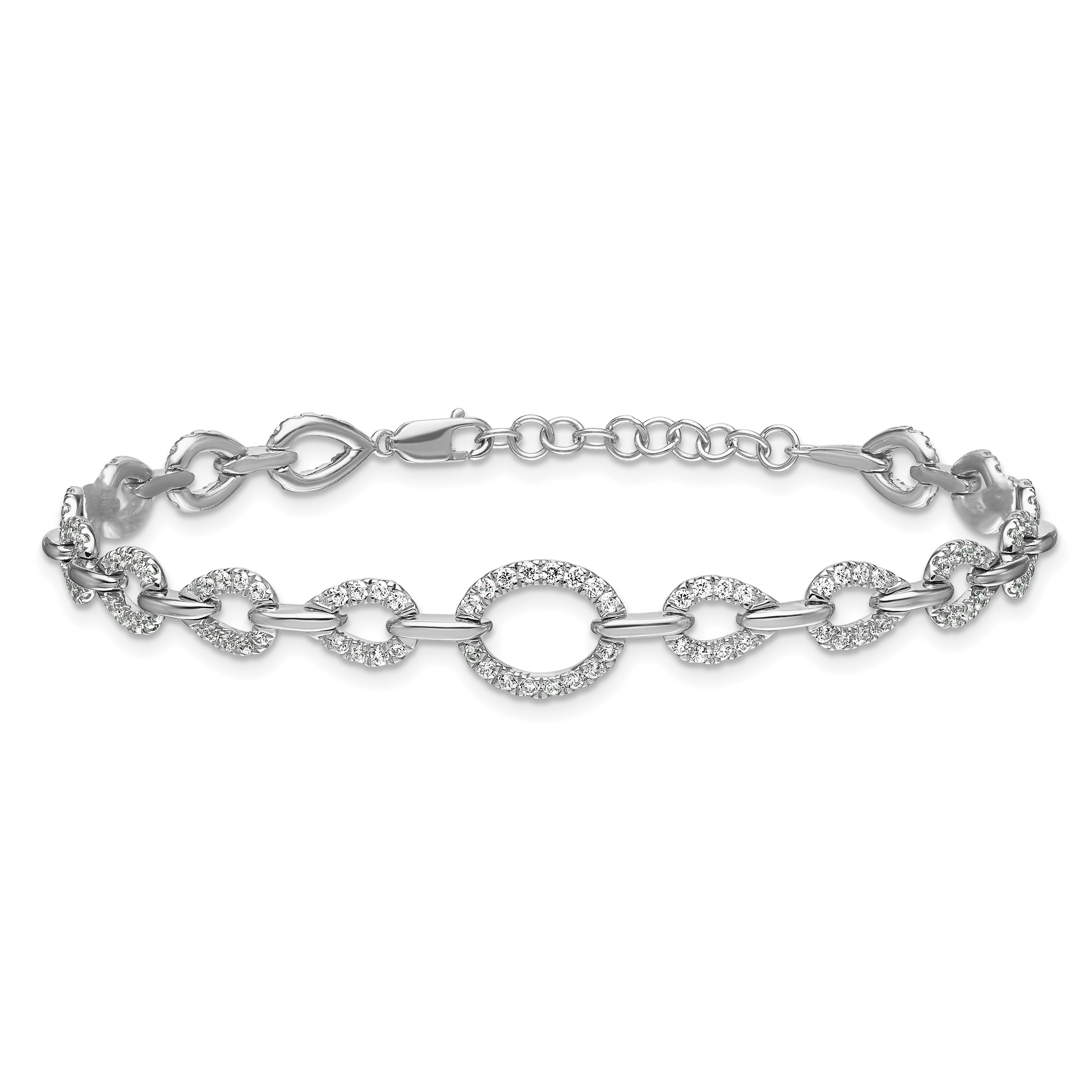 14k White Gold 1 3/8 carat Lab Grown Diamond Extension Bracelet