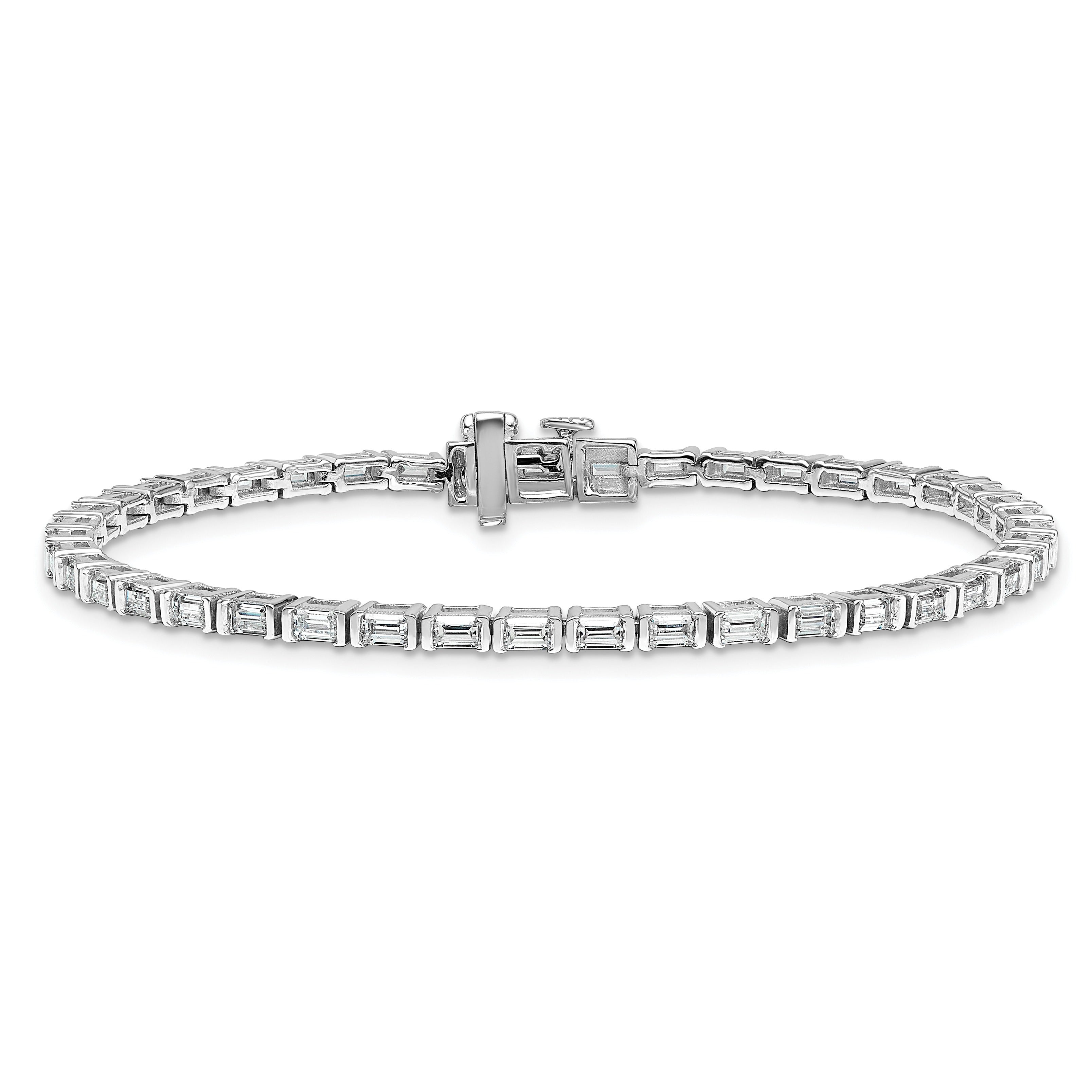 14k White Gold 4 Carat Lab Grown Diamond Tennis Bracelet