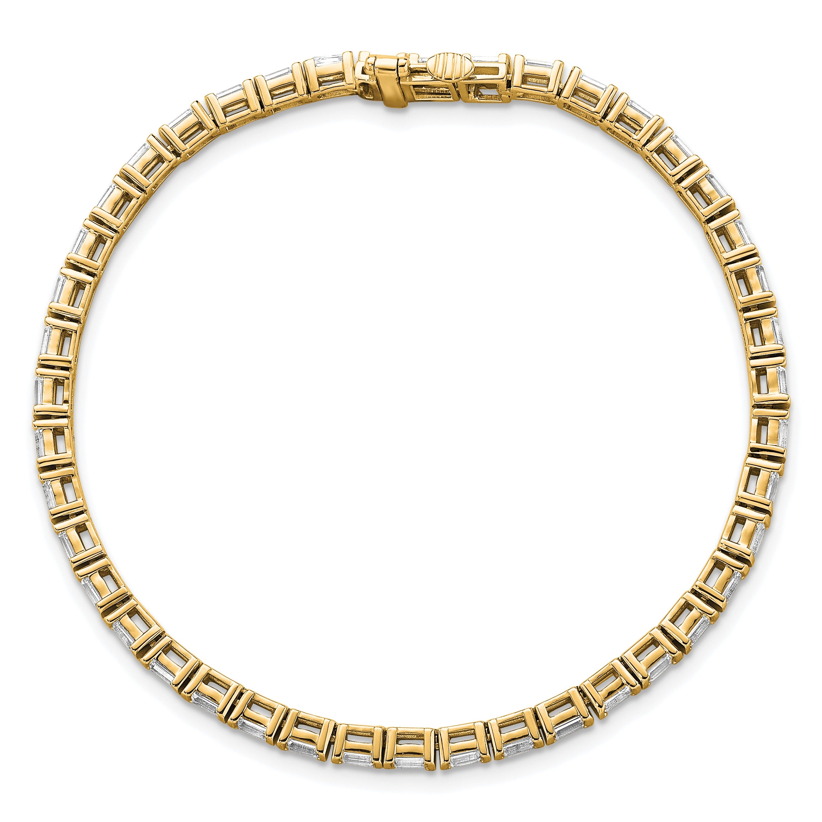 14k Yellow Gold 4 Carat Lab Diamond Tennis Bracelet