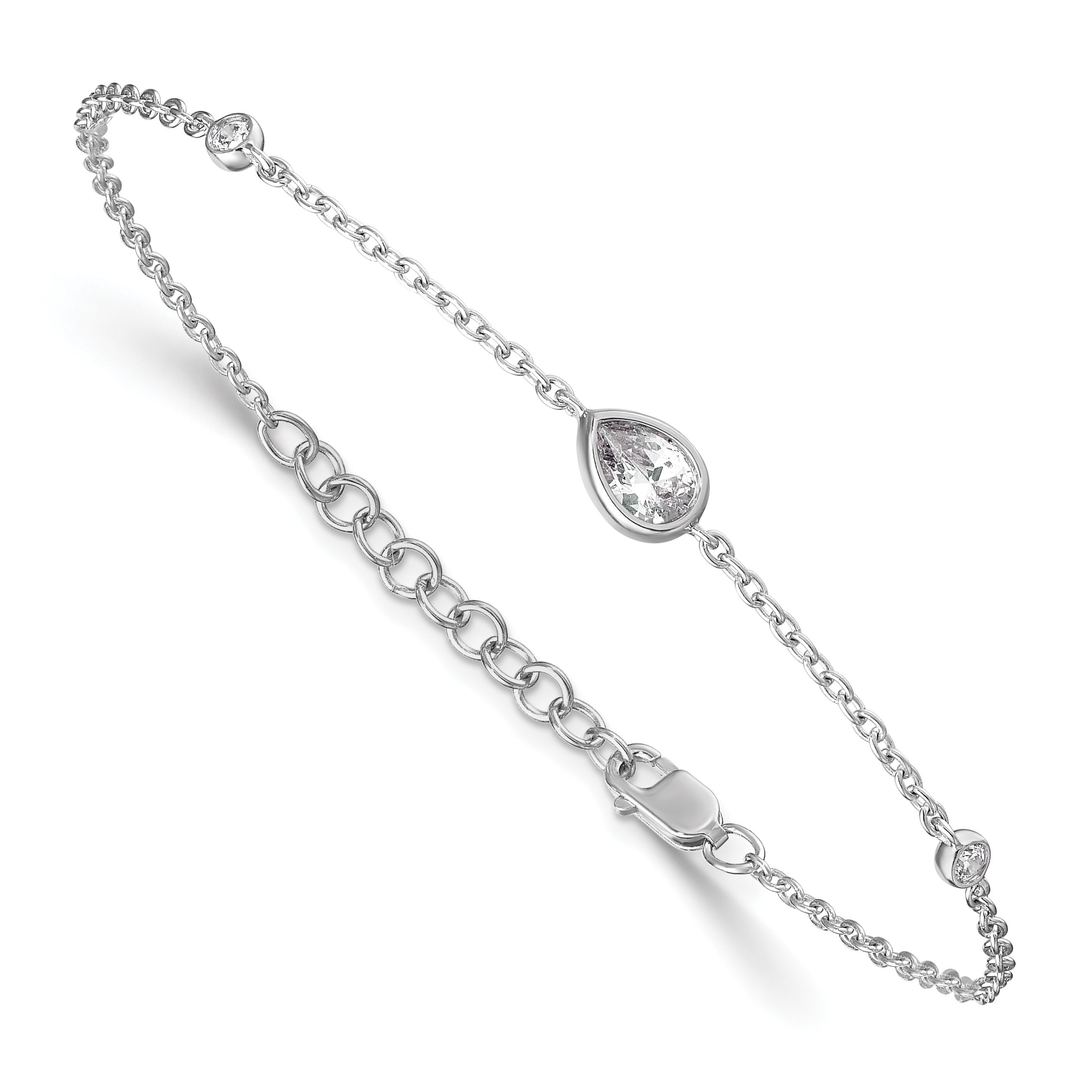 14k White Gold 3/8 Carat Lab Grown Diamond Tennis Bracelet