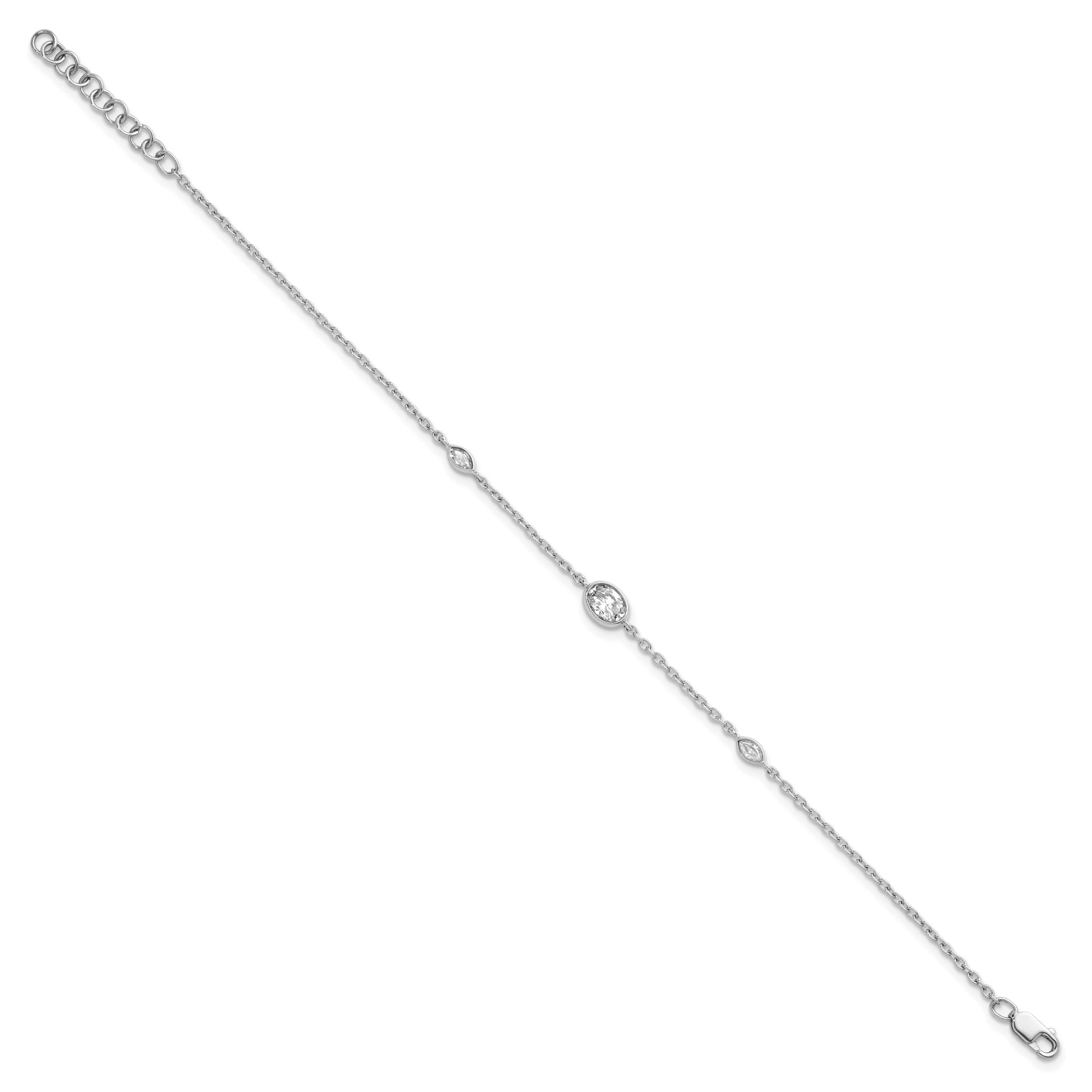 14K White Gold 3/8 carat Lab Grown Diamond Extension Bracelet