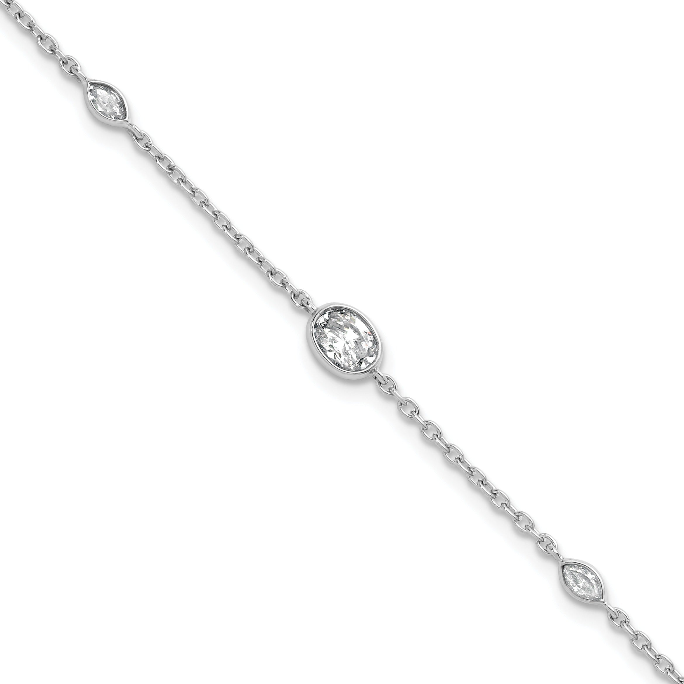 14K White Gold 3/8 carat Lab Grown Diamond Extension Bracelet
