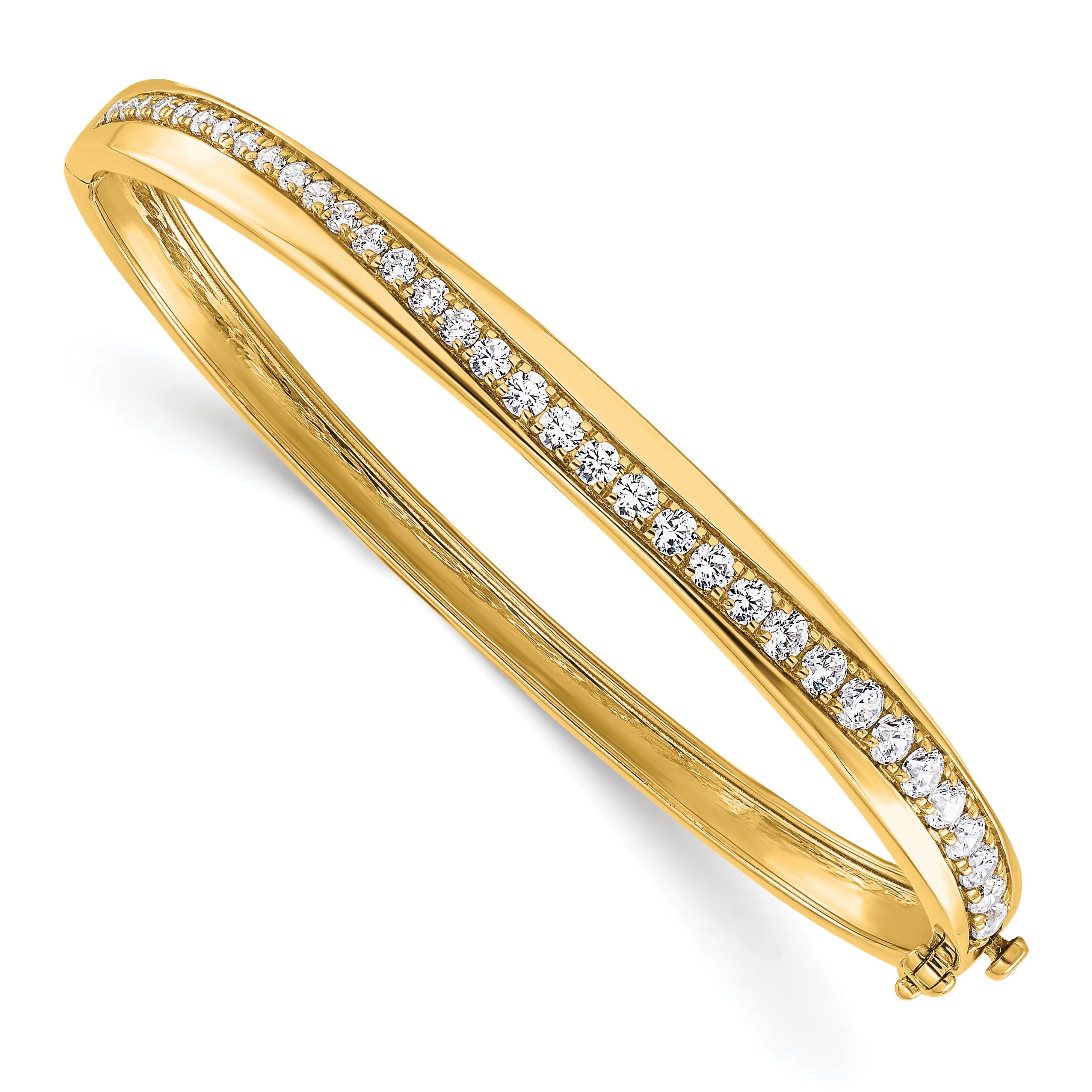 14K Gold Lab Grown Diamond Bangle Bracelets