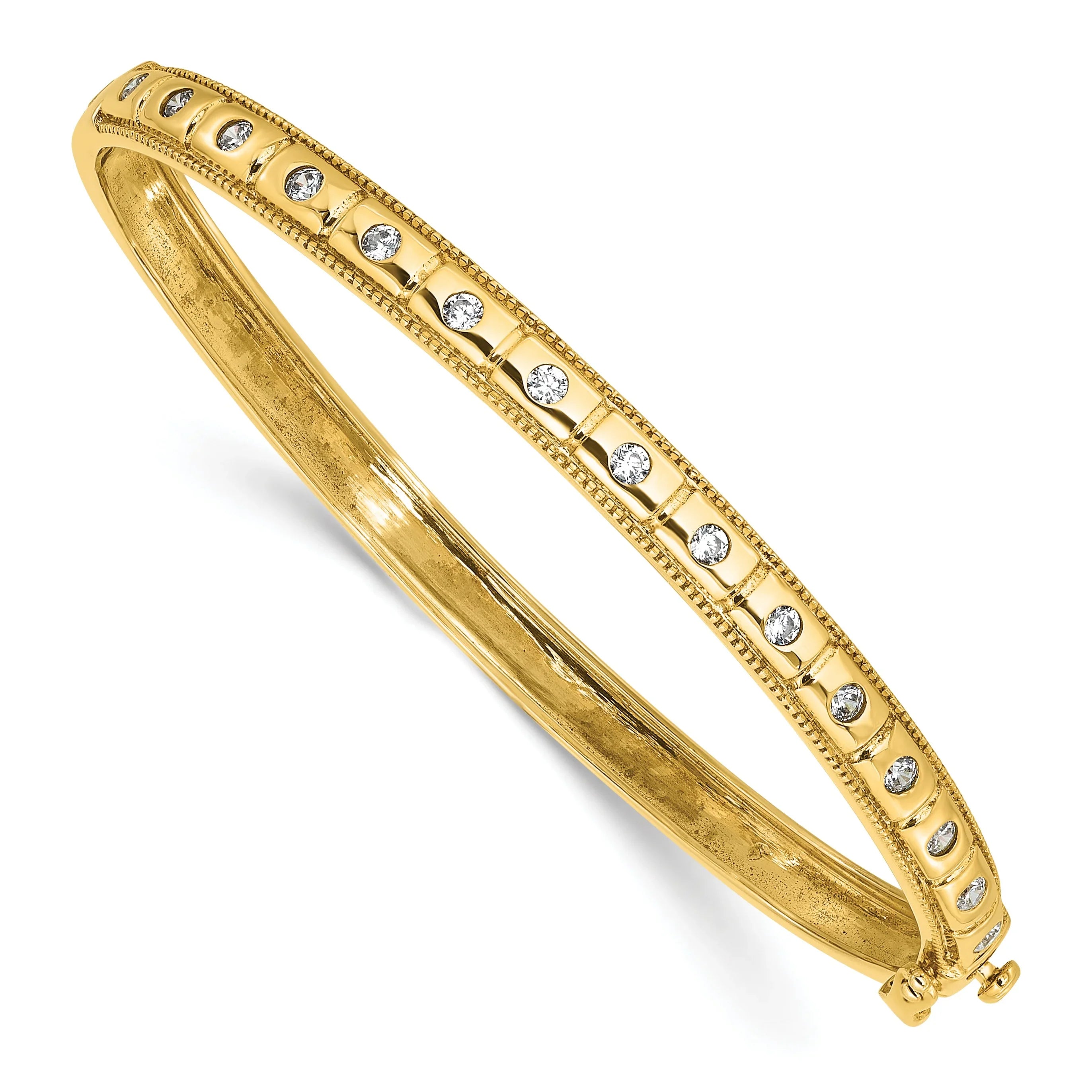 14K Gold 1/2 carat Lab Grown Diamond Bangle Bracelet - Fine Diamond