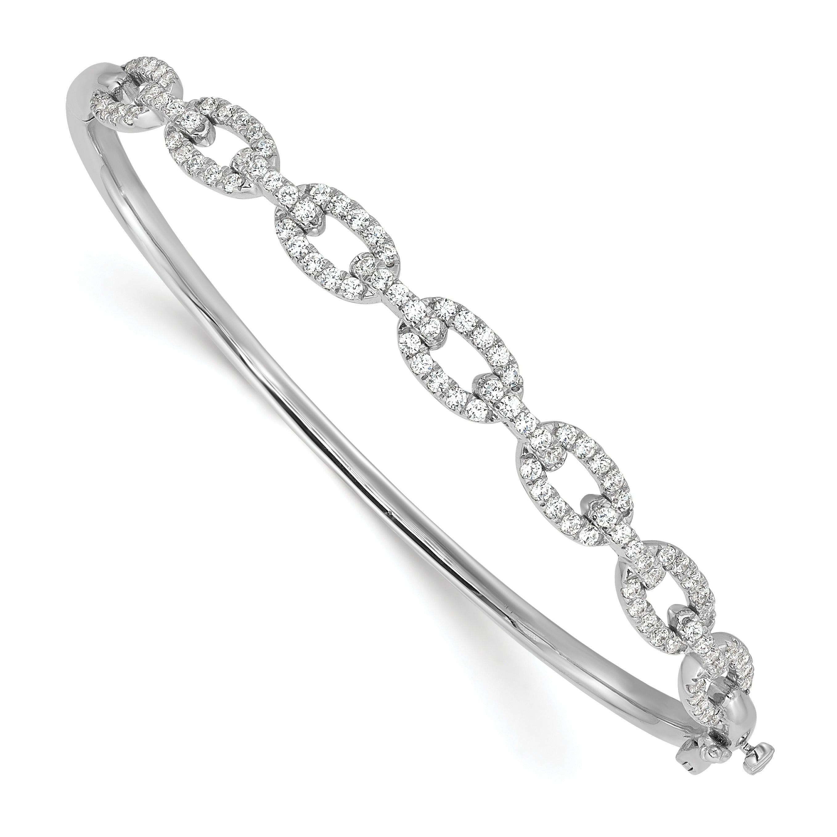 14K Gold Lab Grown Diamond Link Bangle Bracelets