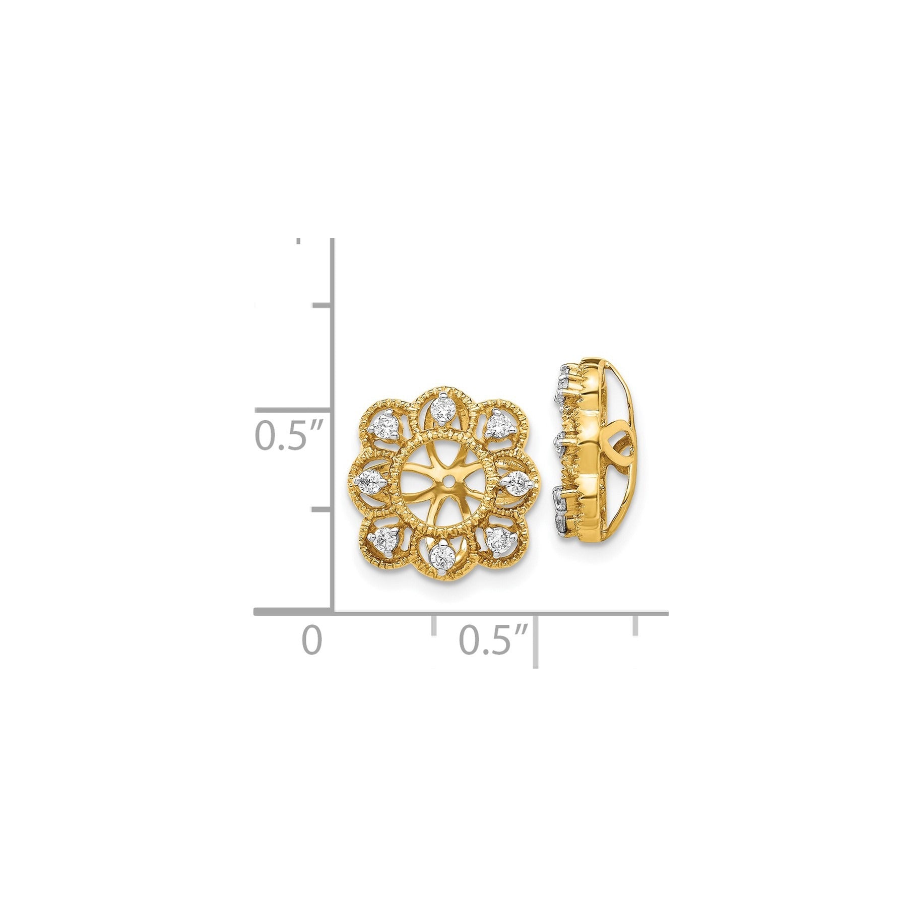 14k Gold Lab Grown Diamond Earring Jacket