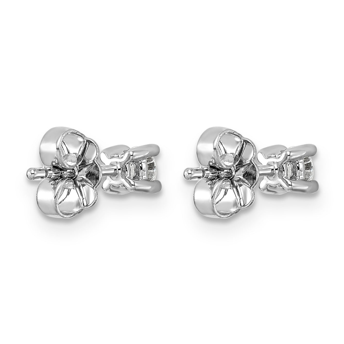 14K White Gold Lab Grown Diamond Round Shaped Diamond Stud Earrings