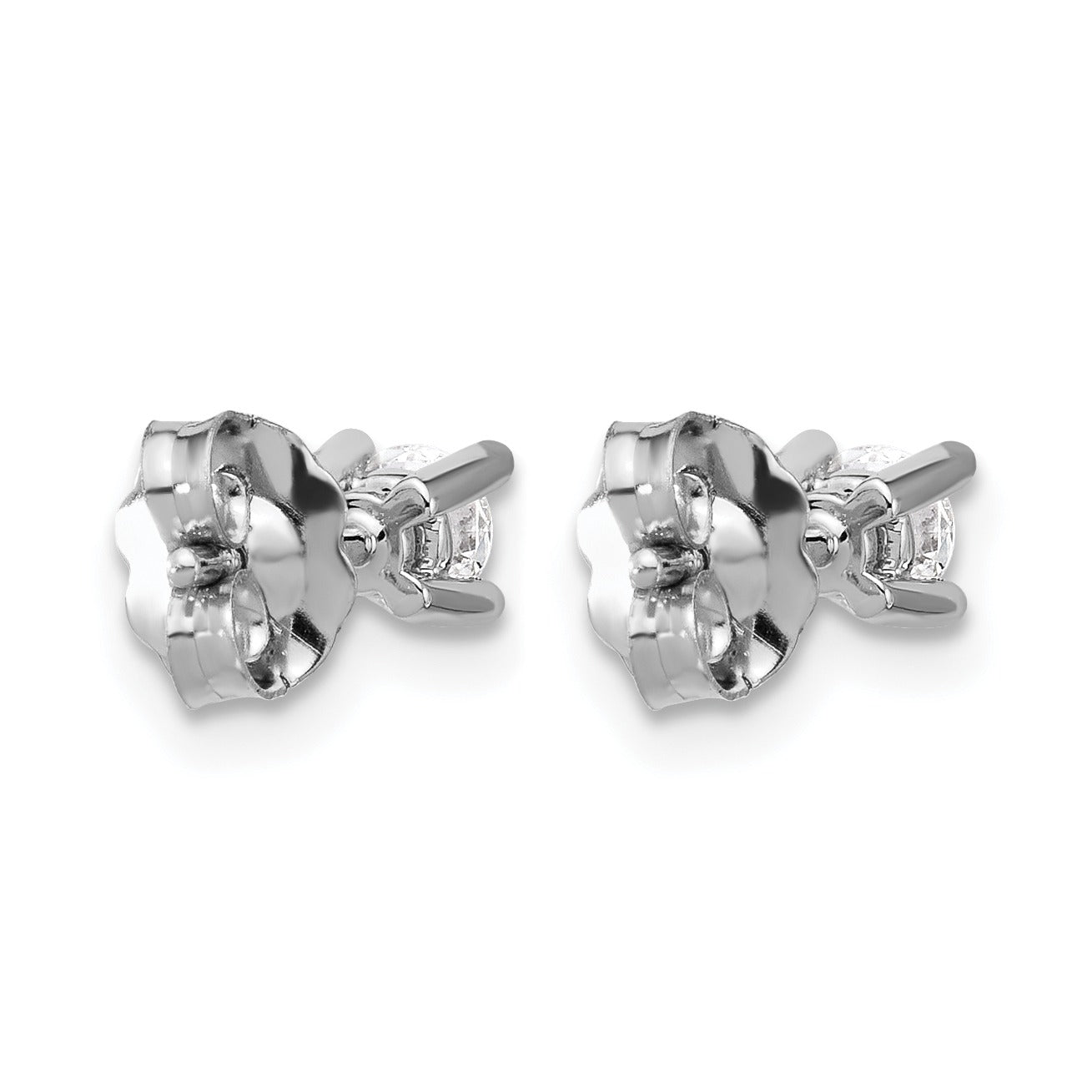 14K White Gold Lab Grown Diamond Round Shaped Stud Earrings
